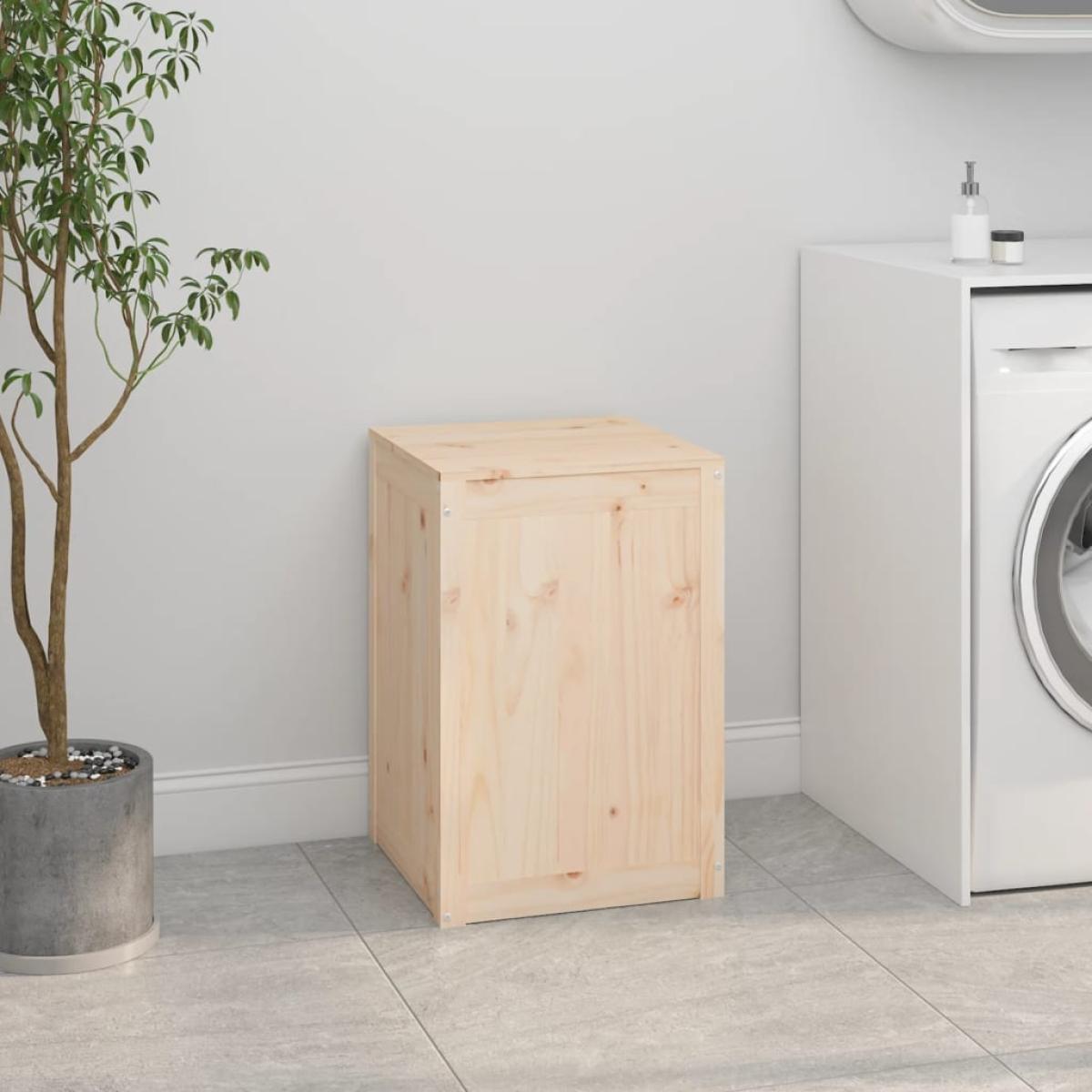 Baúl para la colada madera maciza de pino 44x44x66 cm