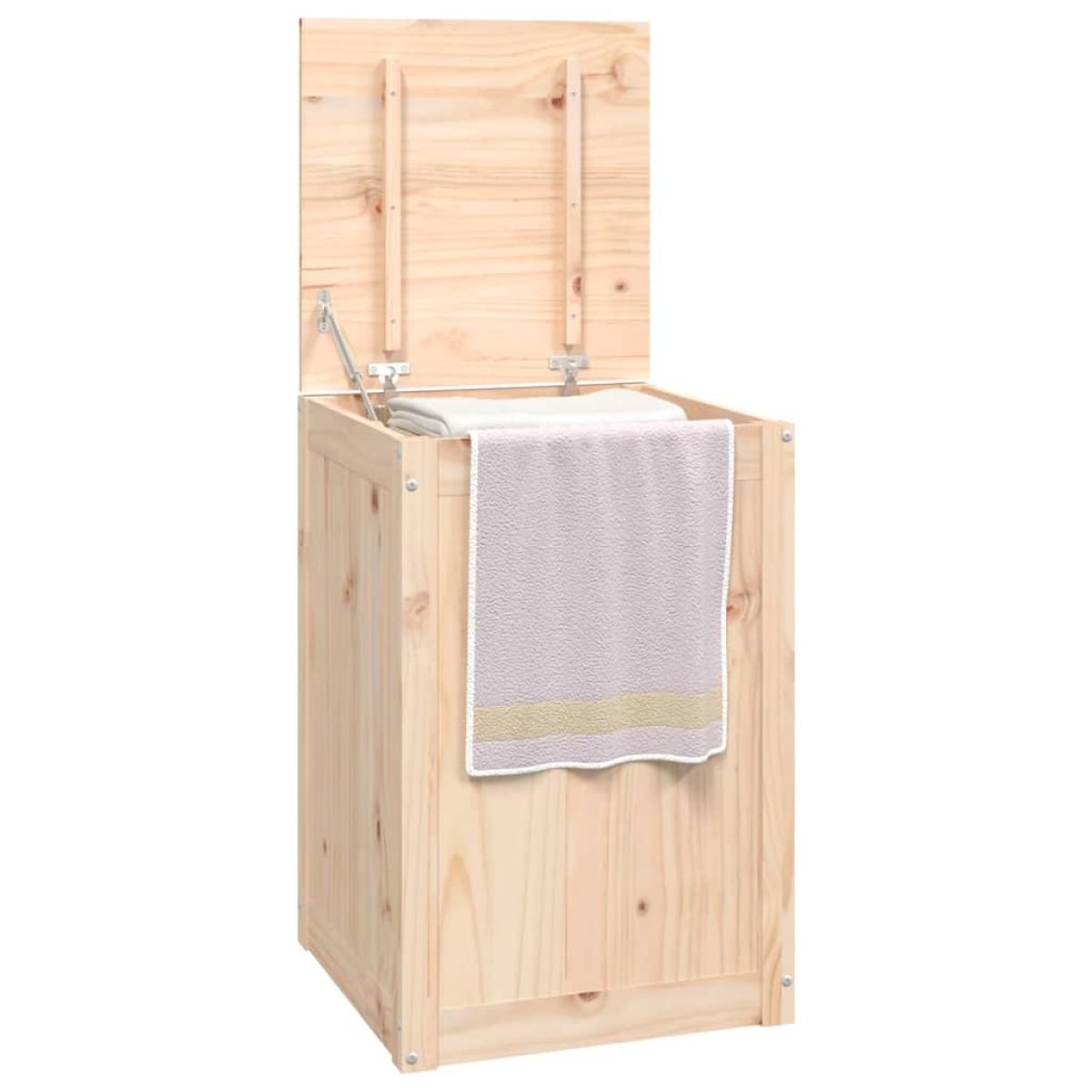 Baúl para la colada madera maciza de pino 44x44x66 cm