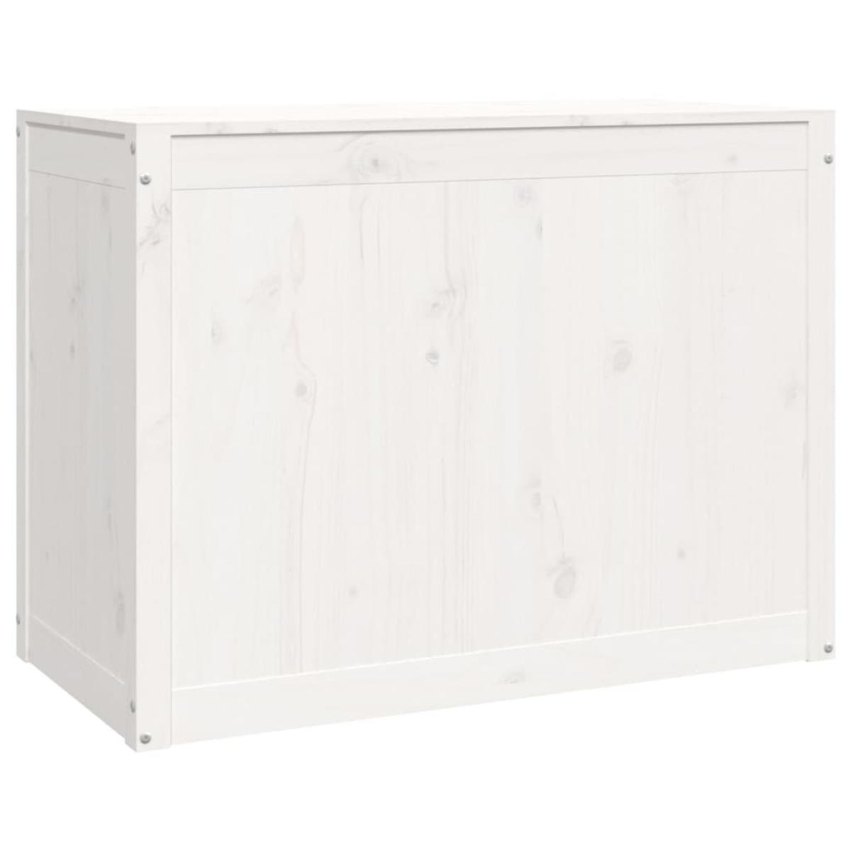 Baúl para la colada madera maciza de pino blanco 88,5x44x66 cm