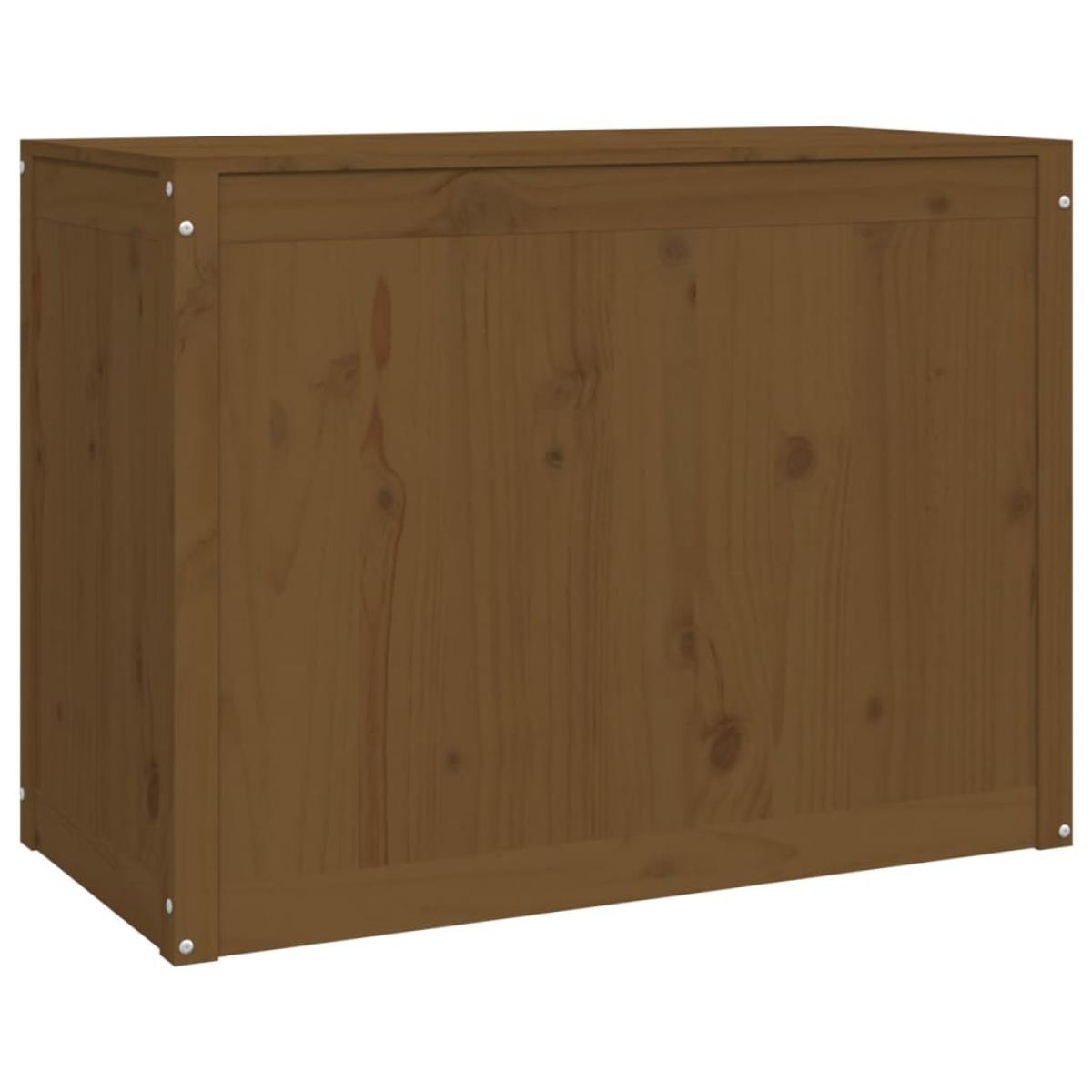 Baúl para colada madera maciza pino marrón miel 88,5x44x66 cm