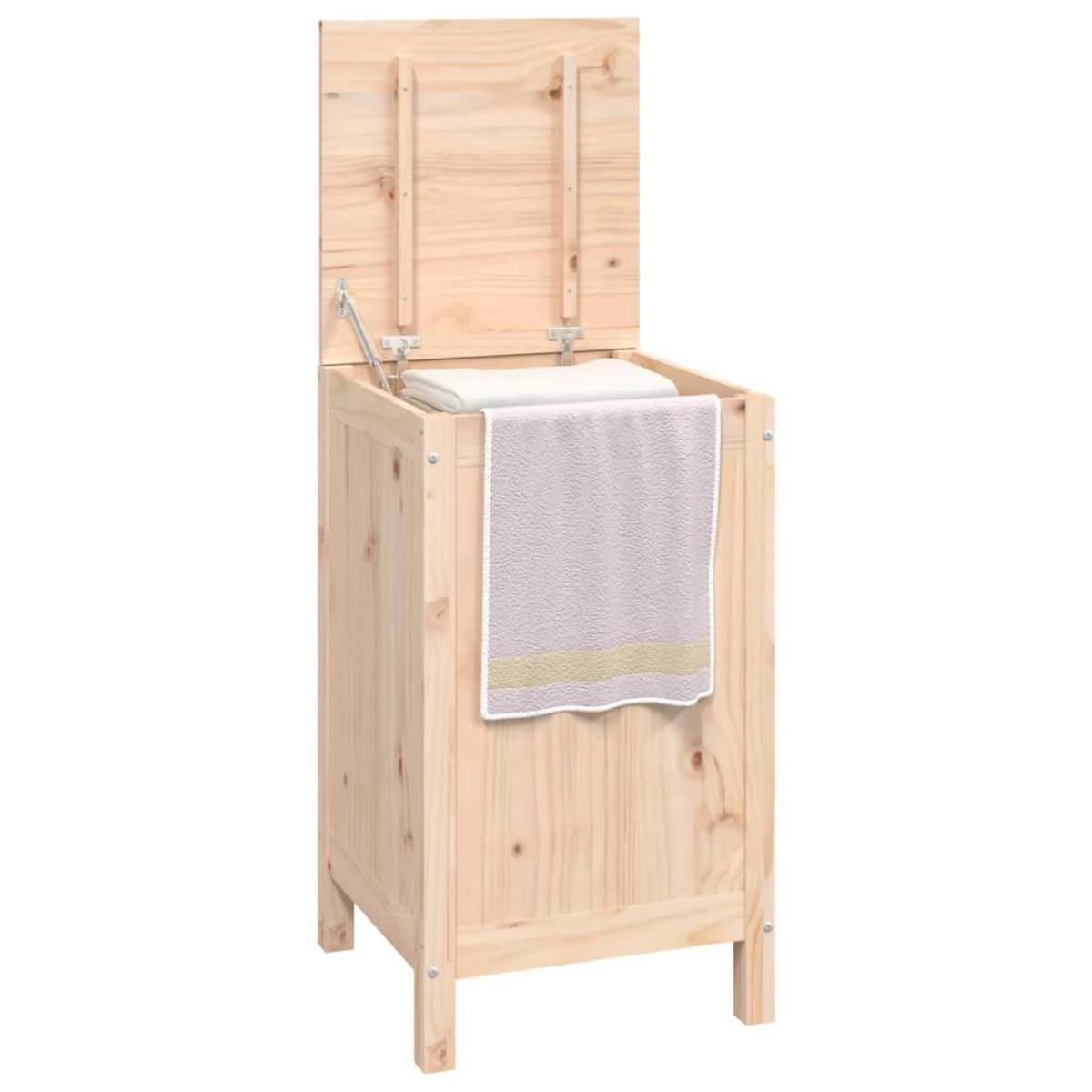 Baúl para la colada madera maciza de pino 44x44x76 cm