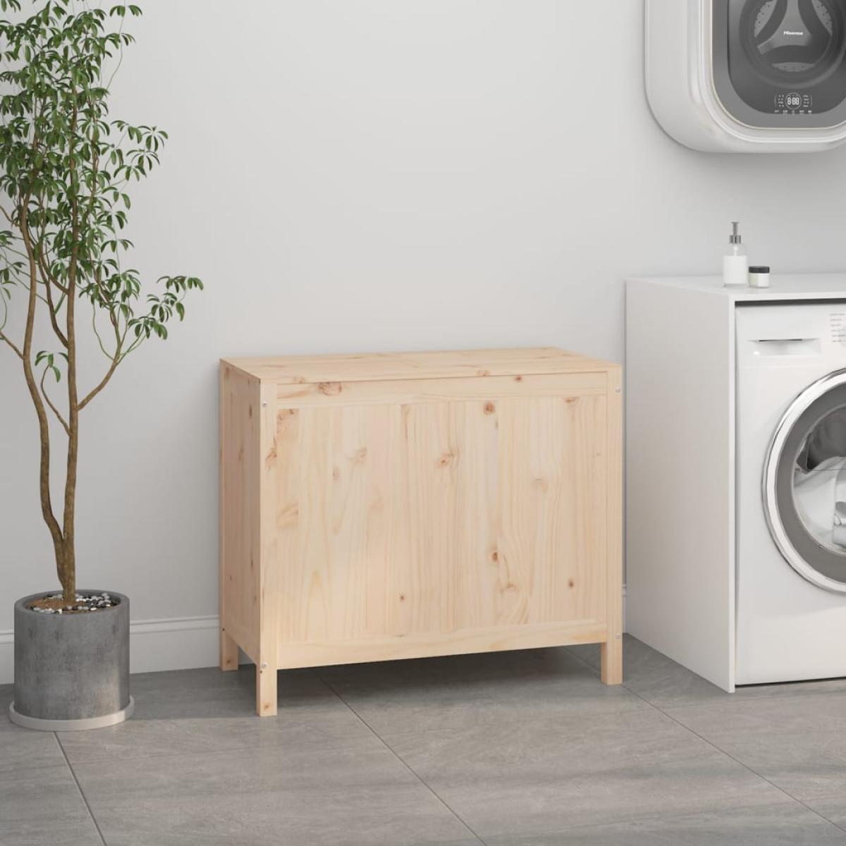 Baúl para la colada madera maciza de pino 88,5x44x76 cm