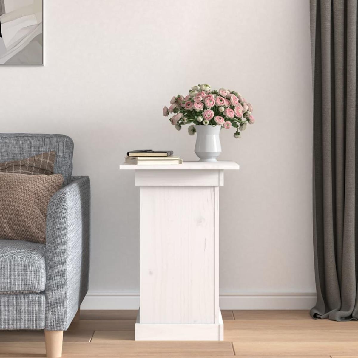 Soporte para plantas madera maciza de pino blanco 40x40x60 cm