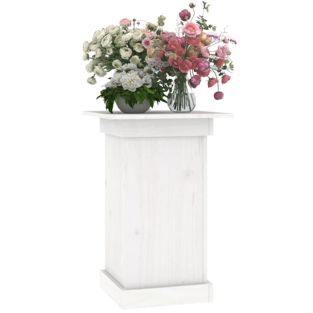 Soporte para plantas madera maciza de pino blanco 40x40x60 cm