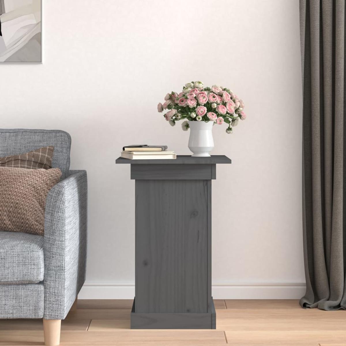Soporte para plantas madera maciza de pino gris 40x40x60 cm