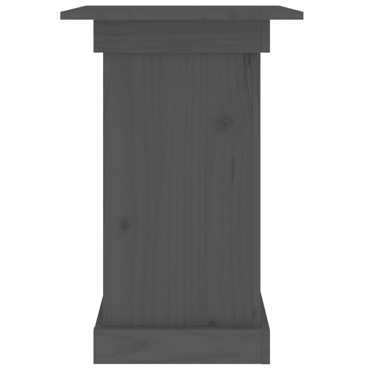 Soporte para plantas madera maciza de pino gris 40x40x60 cm