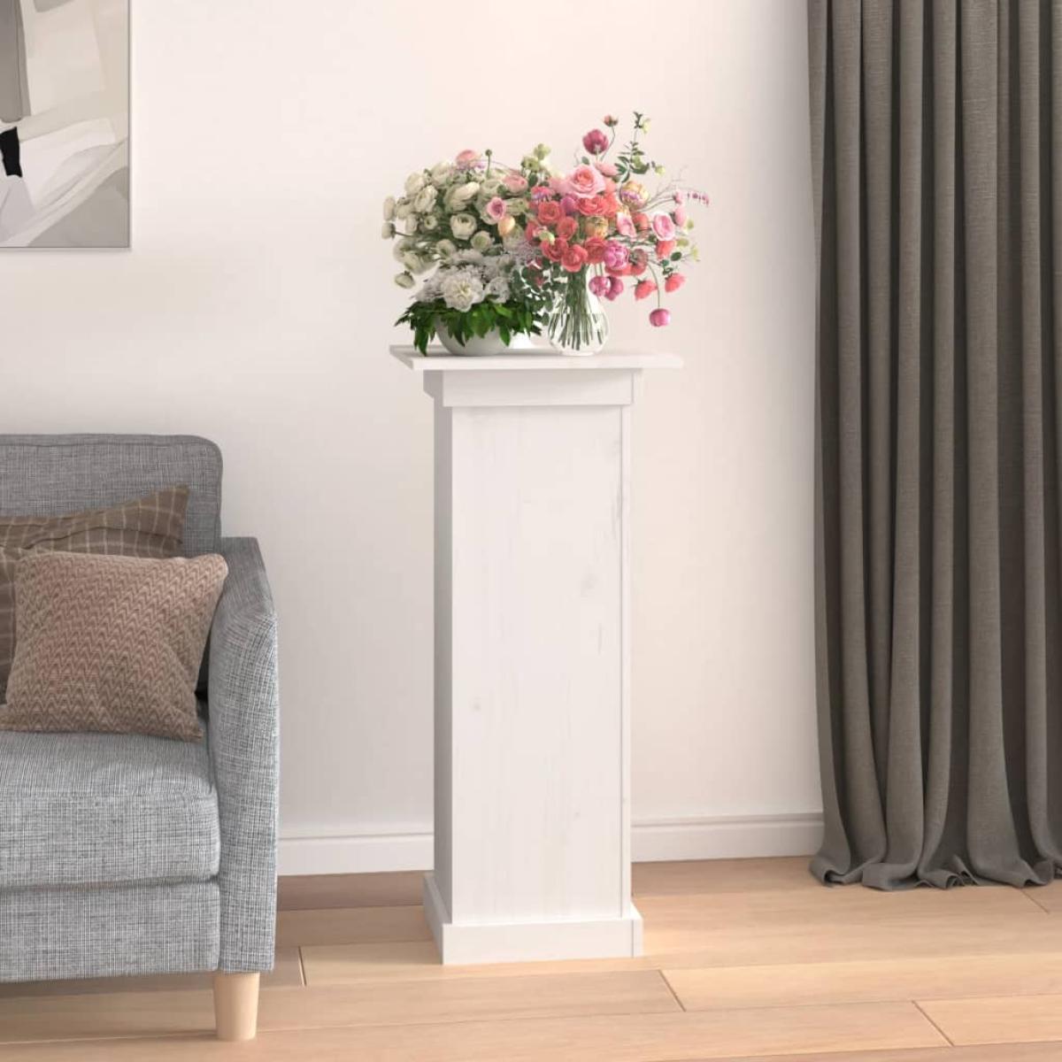 Soporte para plantas madera maciza de pino blanco 40x40x90 cm