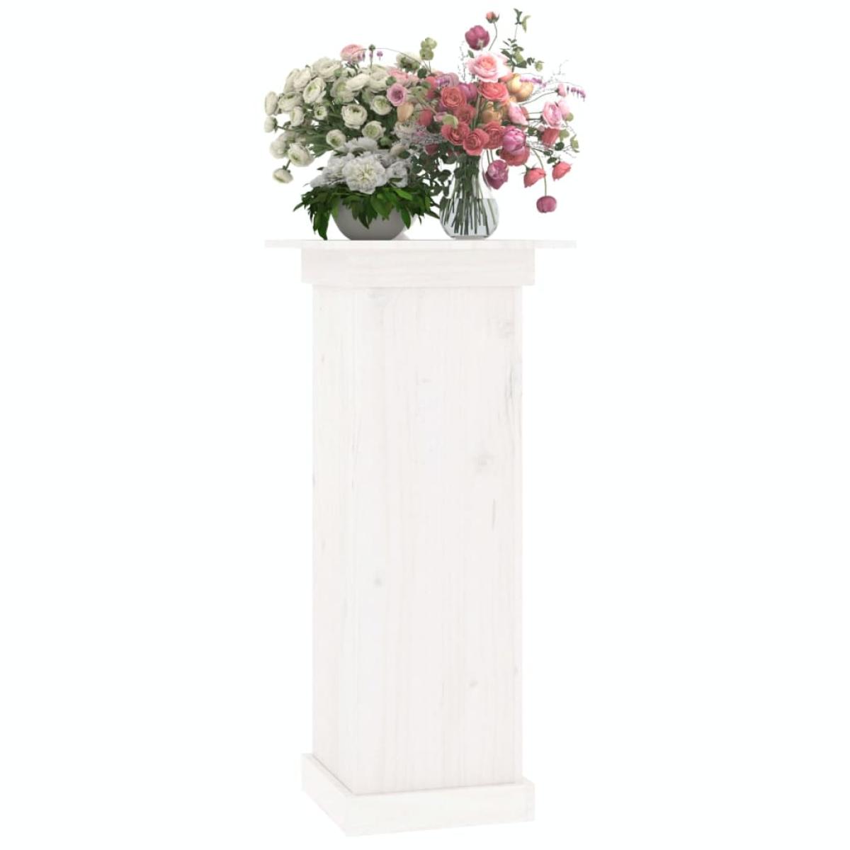 Soporte para plantas madera maciza de pino blanco 40x40x90 cm