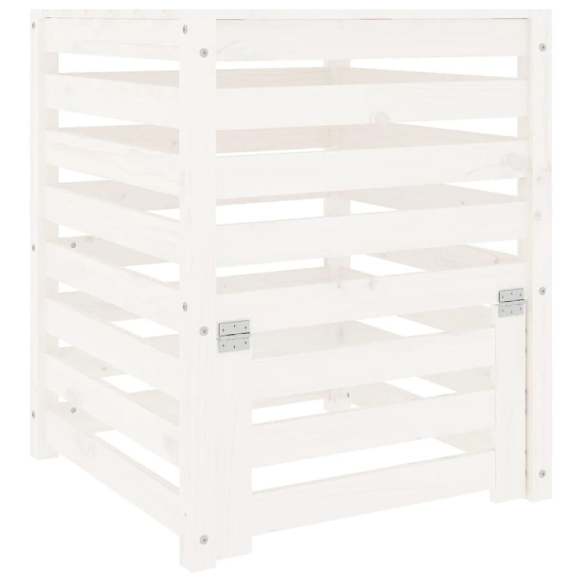 Compostador de madera maciza de pino blanco 63,5x63,5x77,5 cm