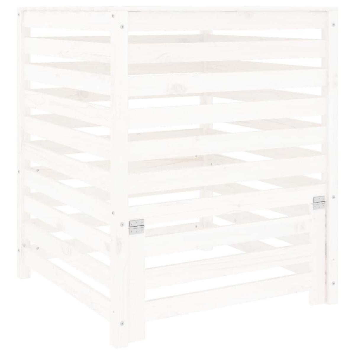 Compostador de madera maciza de pino blanco 82,5x82,5x99,5 cm