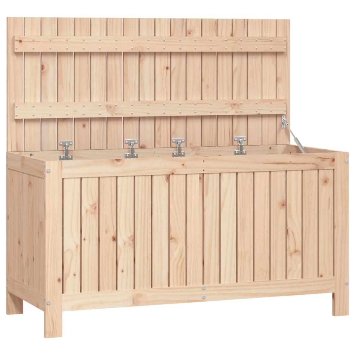 Caja de almacenaje jardín madera maciza de pino 115x49x60 cm