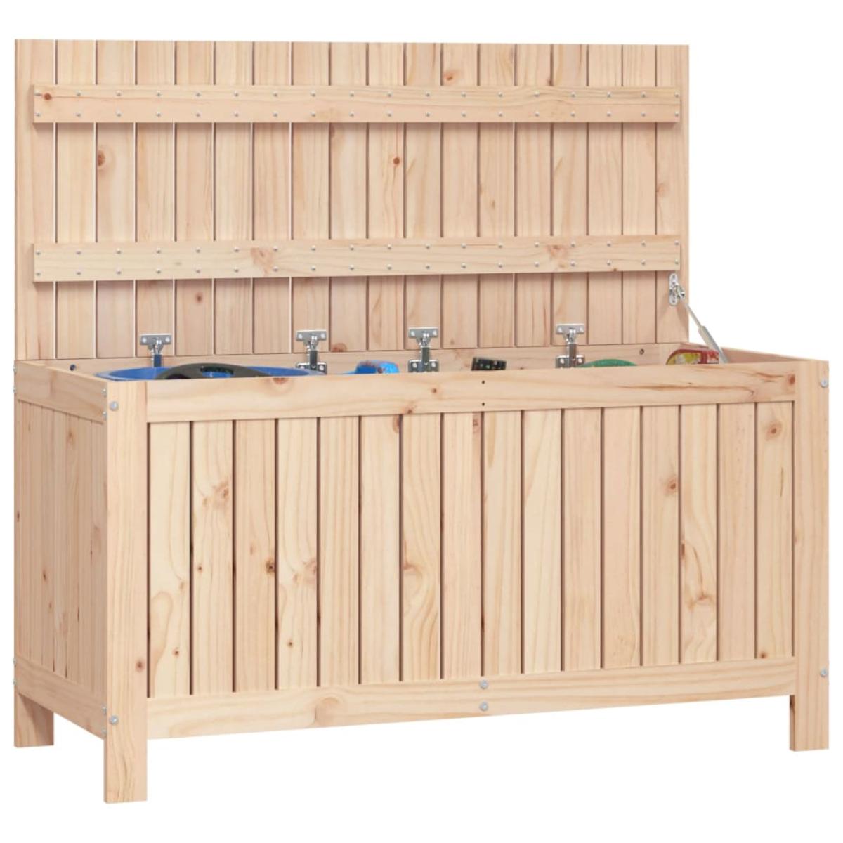 Caja de almacenaje jardín madera maciza de pino 115x49x60 cm