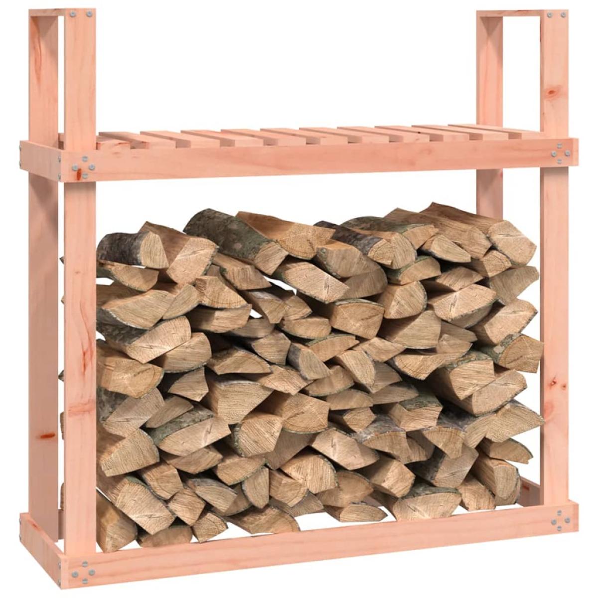Leñero de madera maciza de Douglas 110x35x108,5 cm
