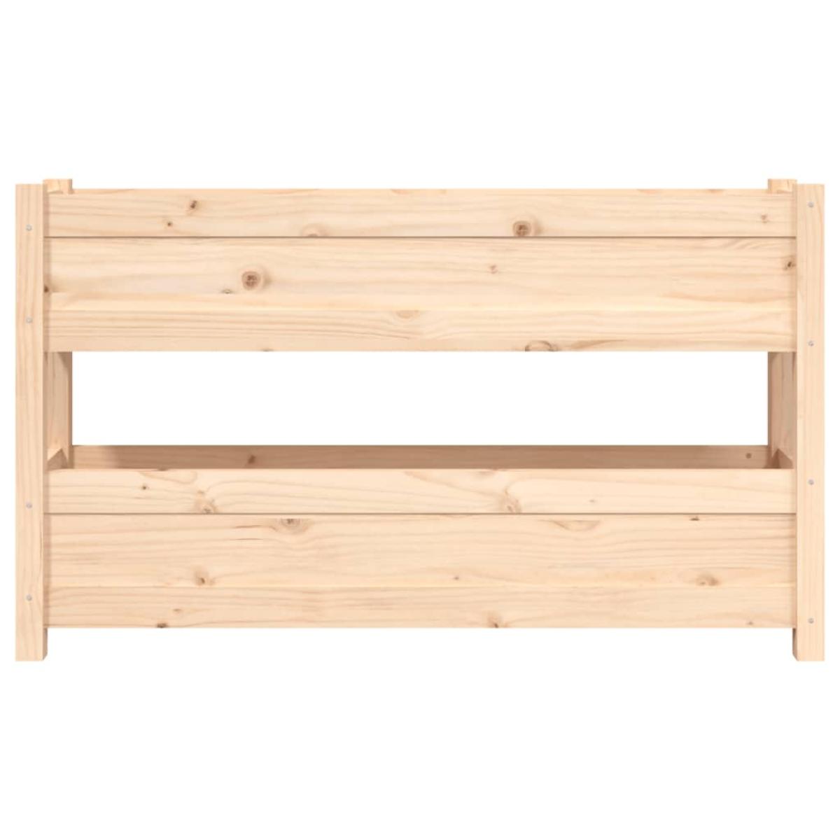 Jardinera de madera maciza de pino 112x25x66 cm