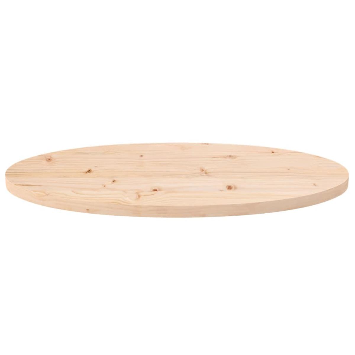Tablero de mesa ovalado madera maciza de pino 70x35x2,5 cm