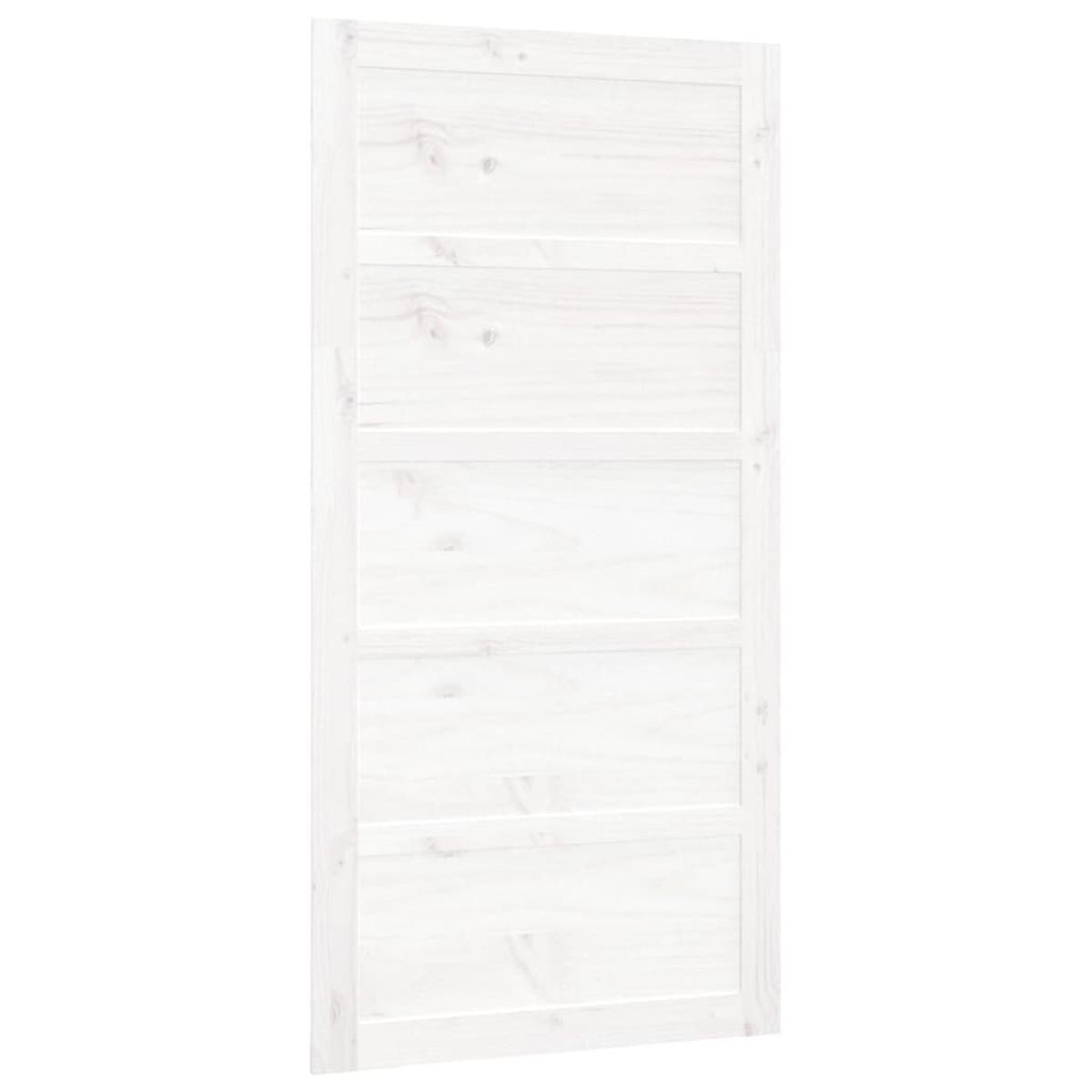 Puerta de granero madera maciza pino blanca 100x1,8x204,5 cm