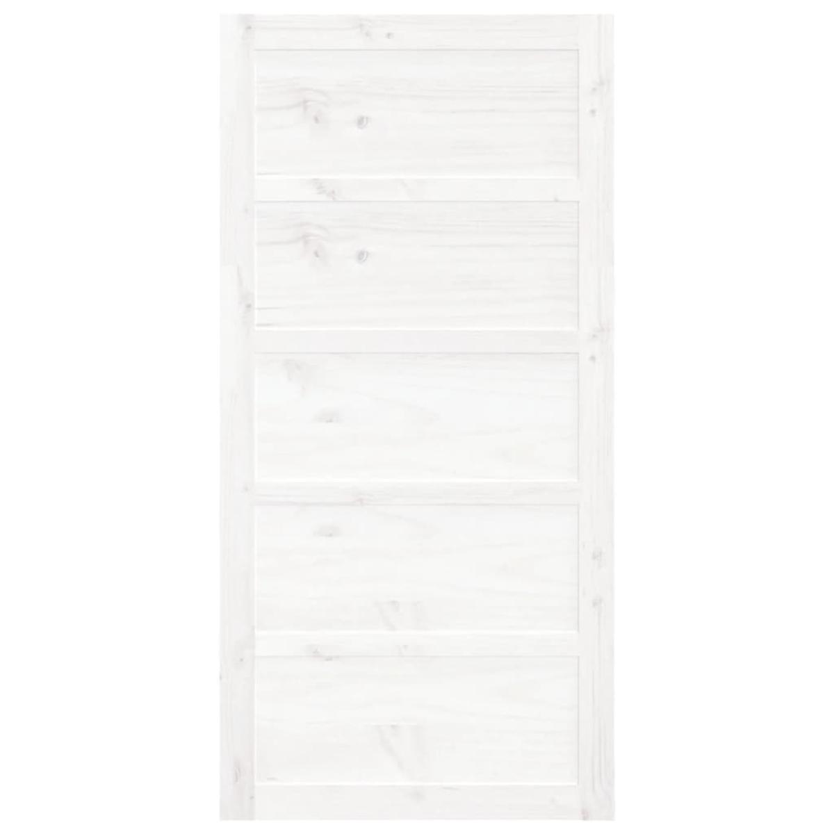 Puerta de granero madera maciza pino blanca 100x1,8x204,5 cm