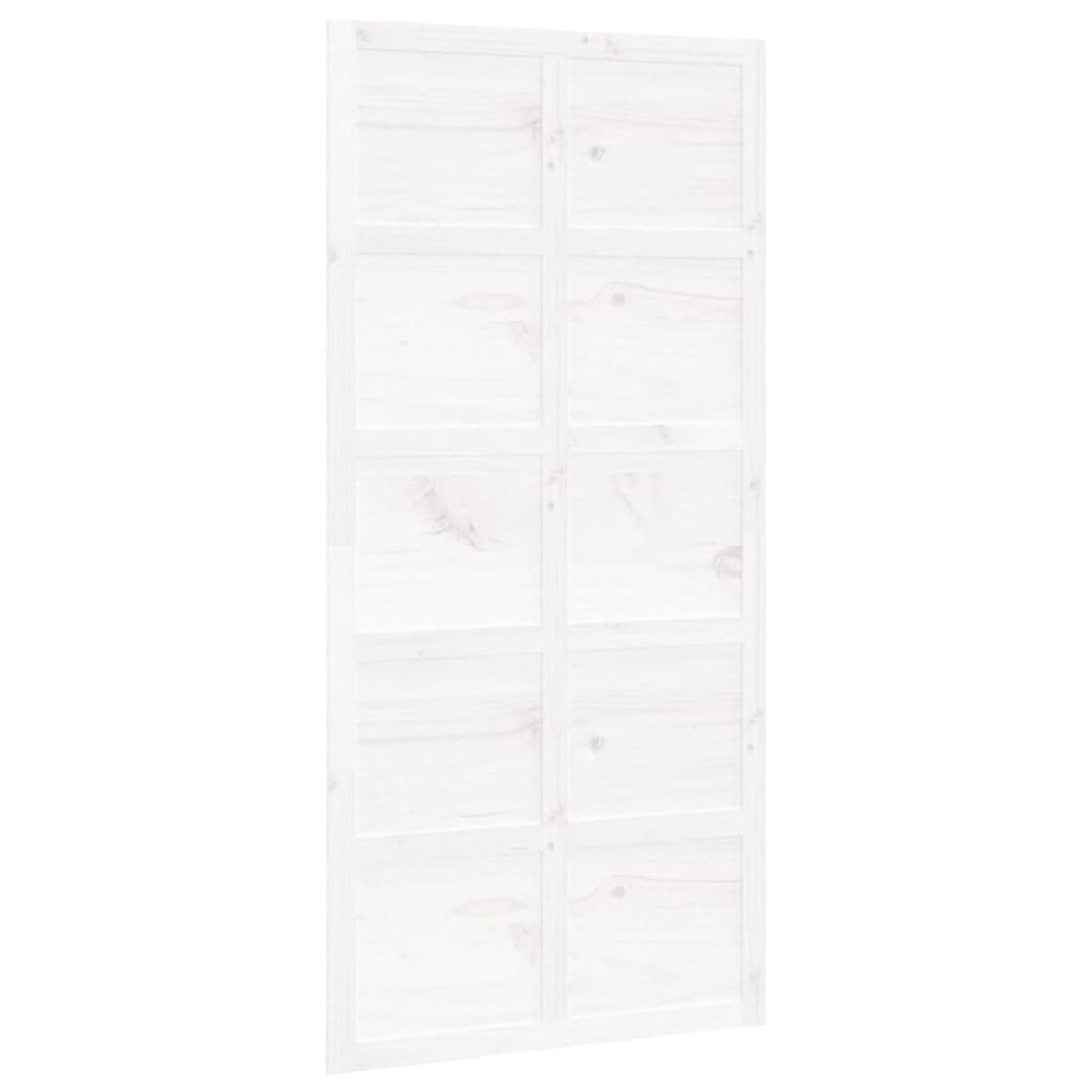 Puerta de granero madera maciza pino blanca 100x1,8x214 cm