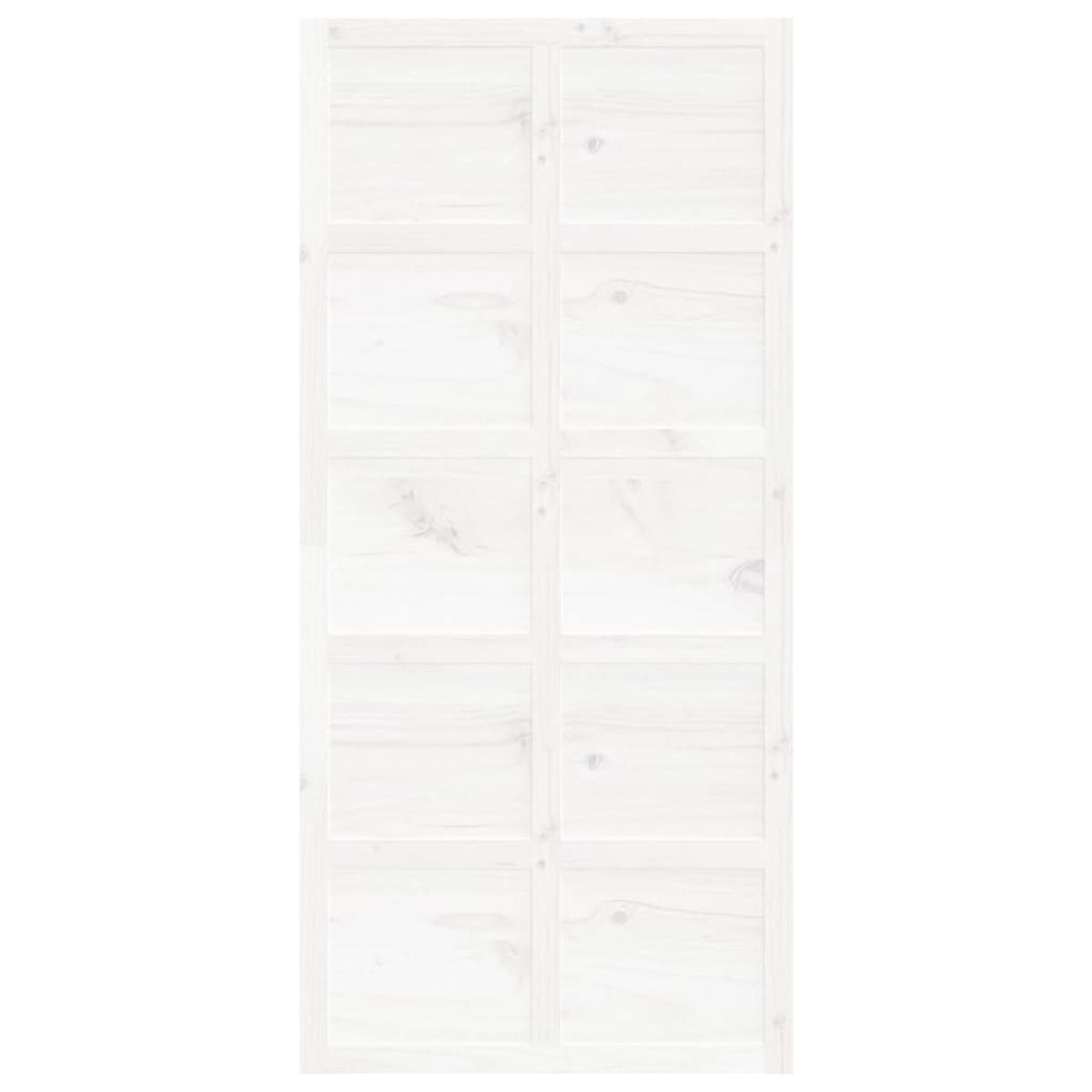 Puerta de granero madera maciza pino blanca 100x1,8x214 cm