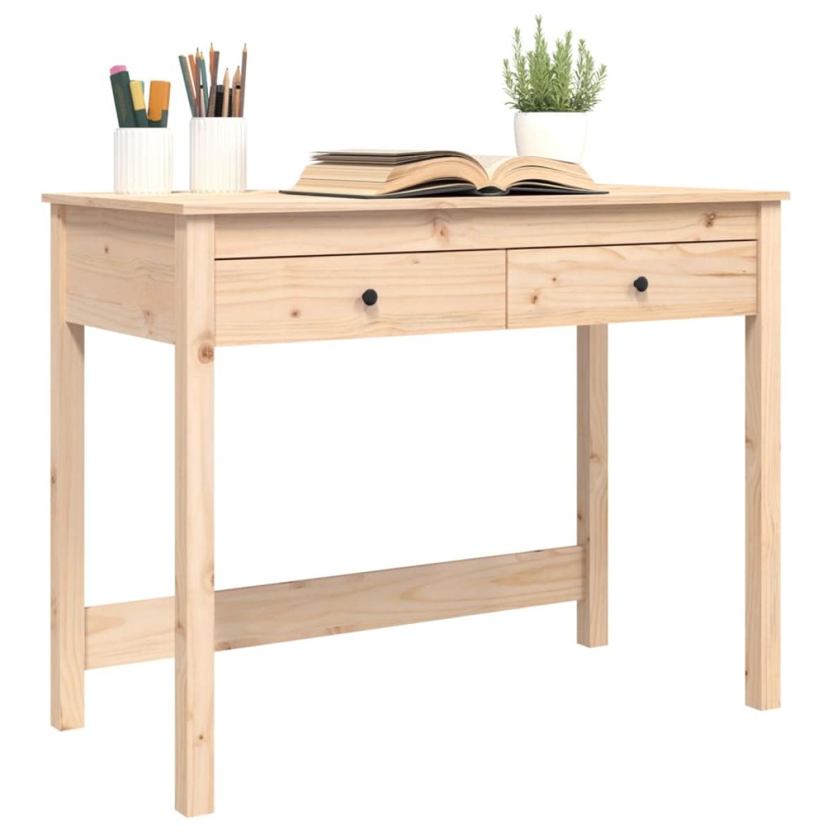 Escritorio con cajones madera maciza de pino 100x50x78 cm