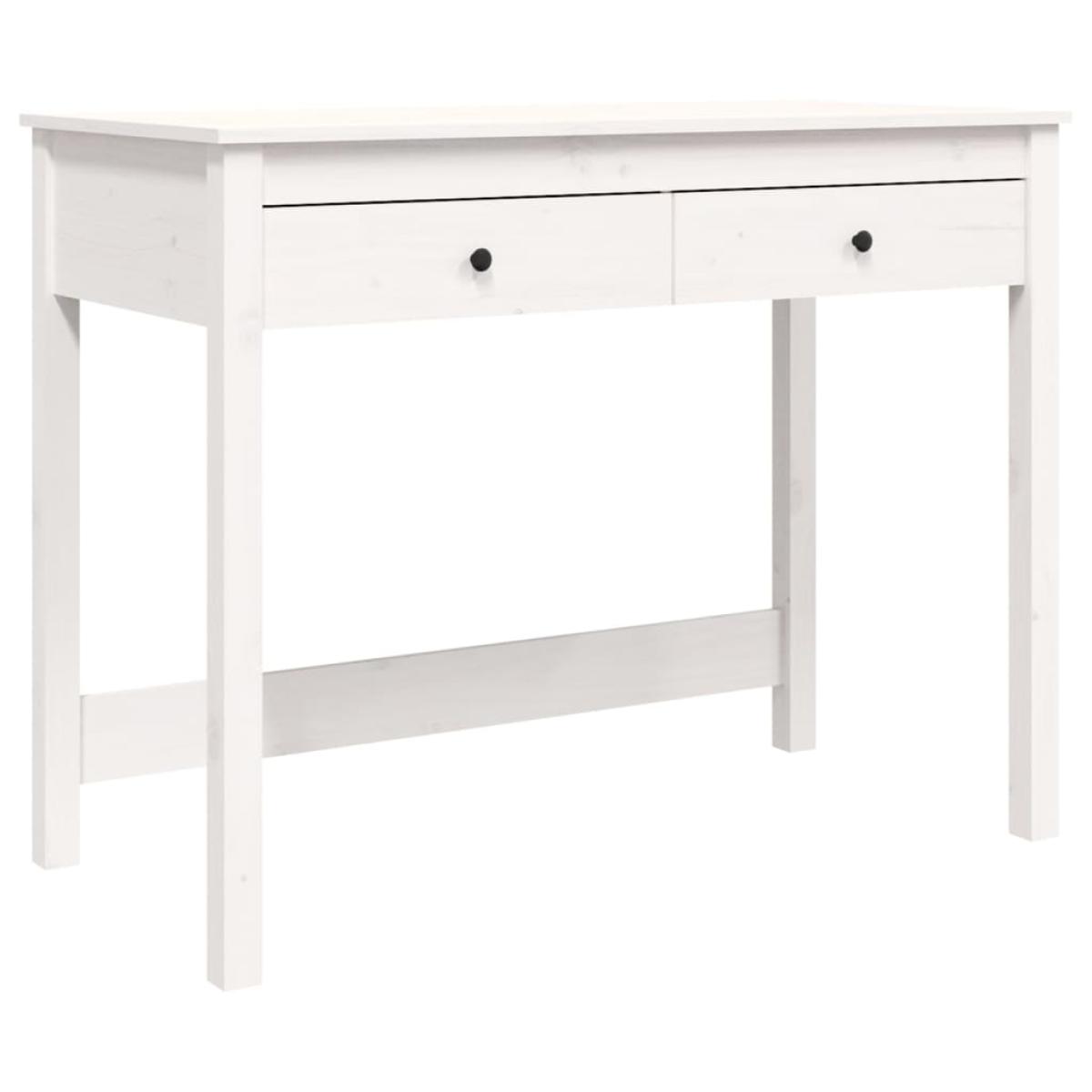Escritorio con cajones madera maciza de pino blanco 100x50x78cm
