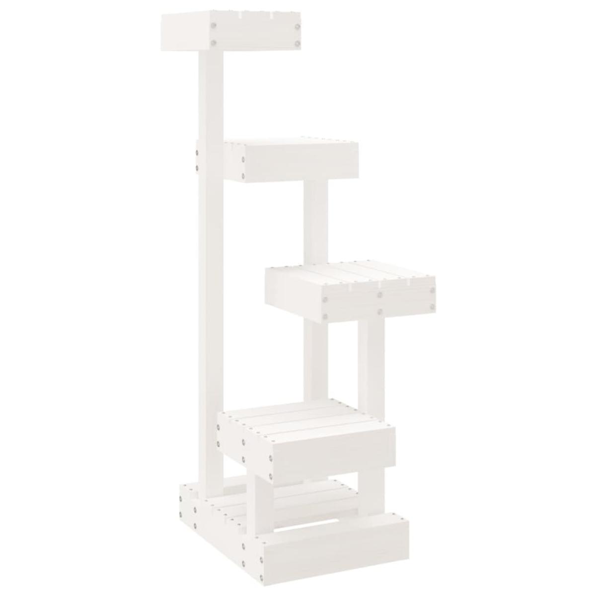 Árbol para gatos madera maciza de pino blanco 45,5x49x103 cm