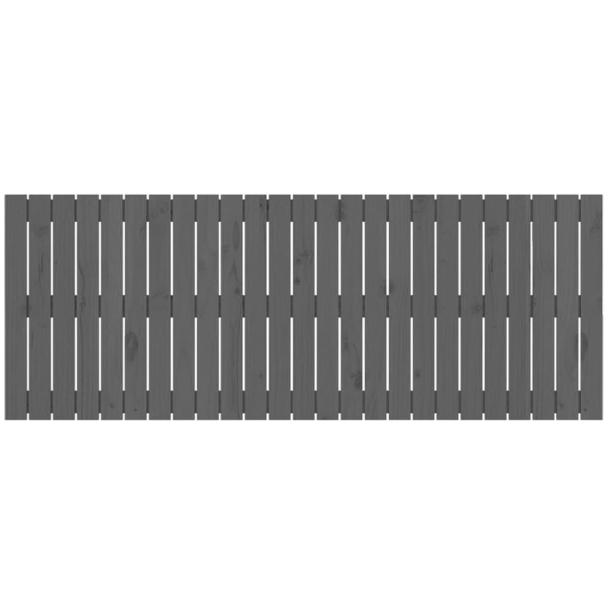 Cabecero de cama de pared madera maciza pino gris 159,5x3x60 cm