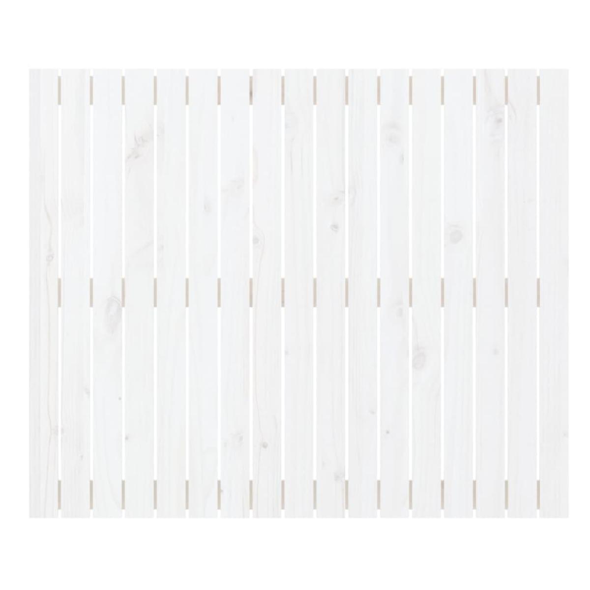 Cabecero de cama de pared madera maciza pino blanco 108x3x90 cm
