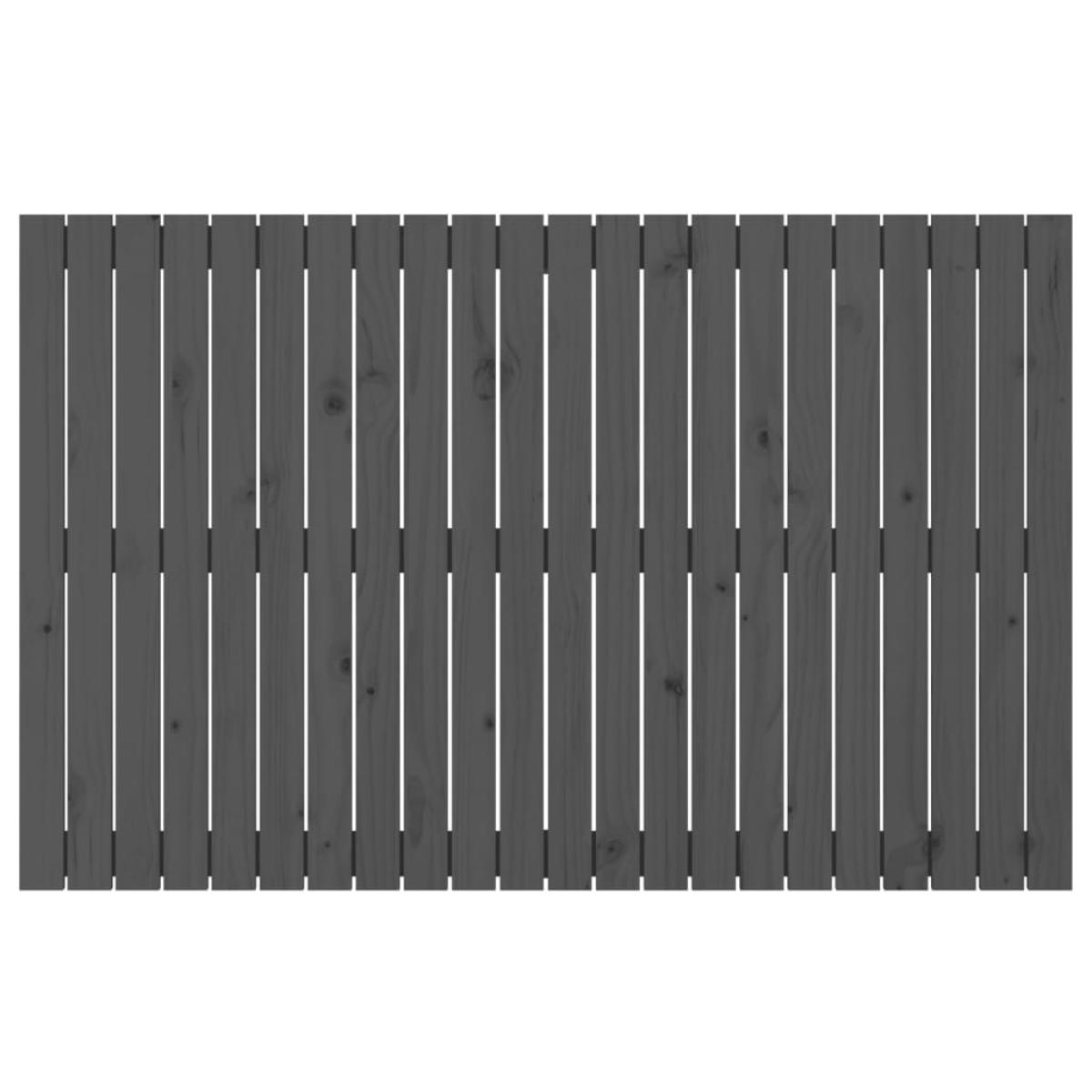 Cabecero de cama de pared madera maciza pino gris 140x3x90 cm