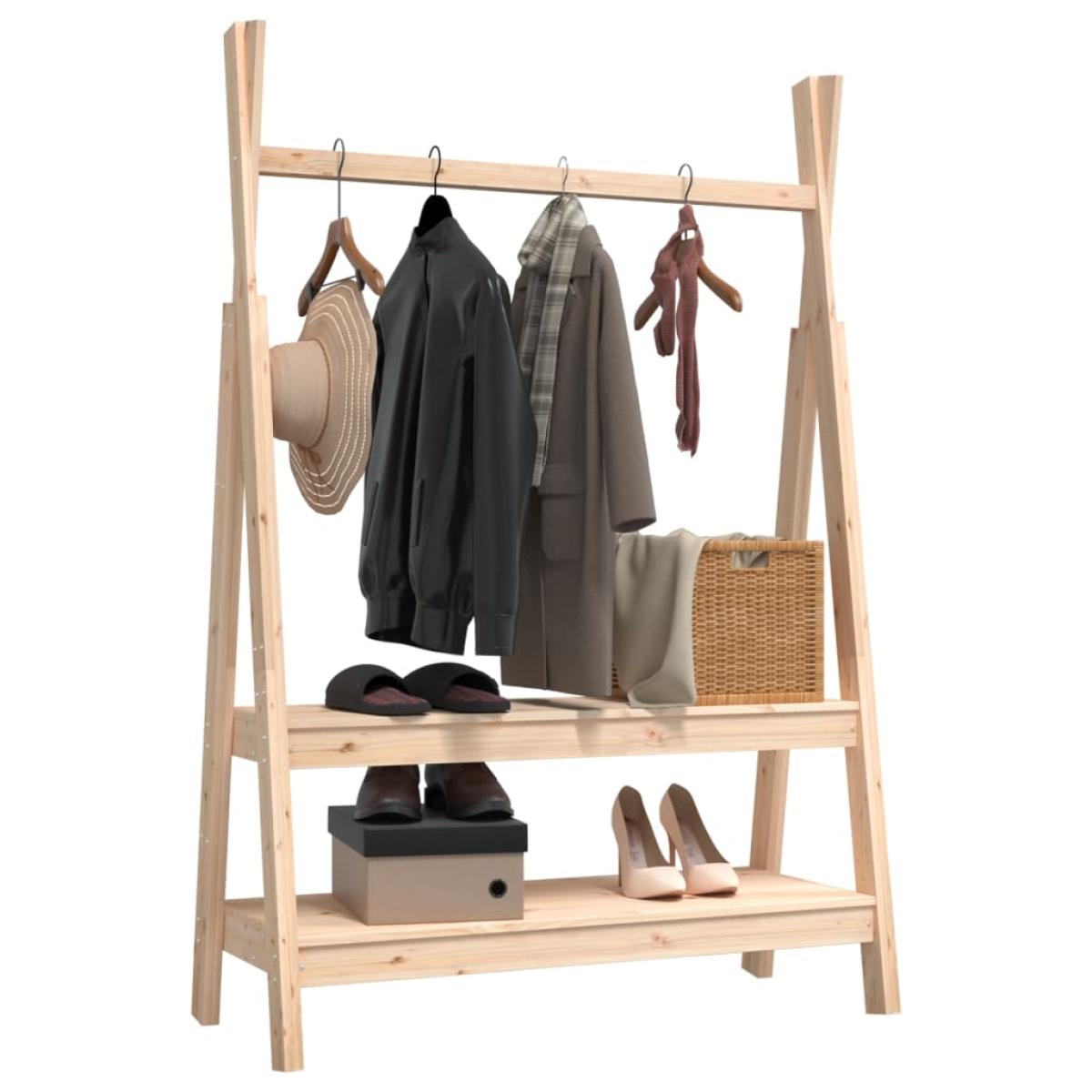 Perchero de madera maciza de pino 100x45,5x150 cm