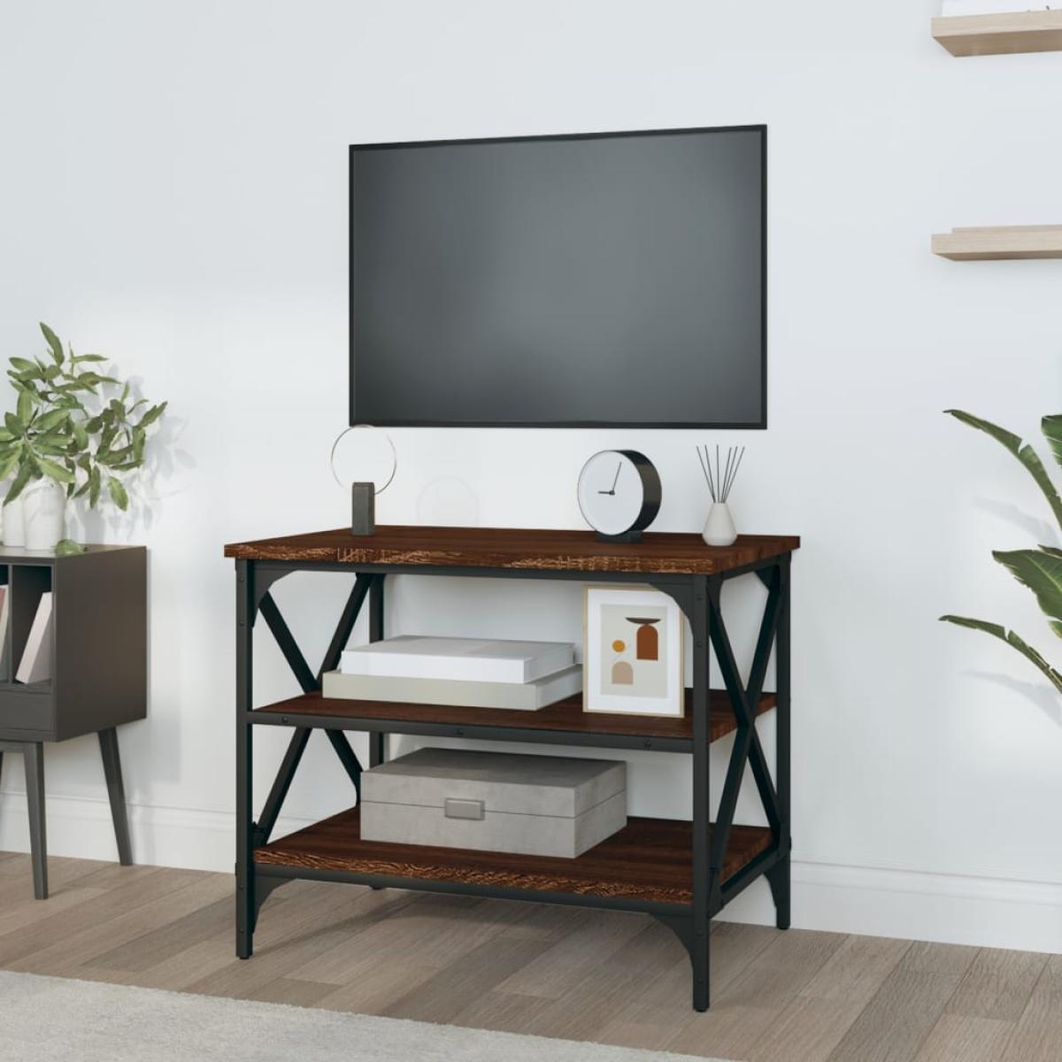 Mueble para TV madera contrachapada marrón roble 60x40x50 cm