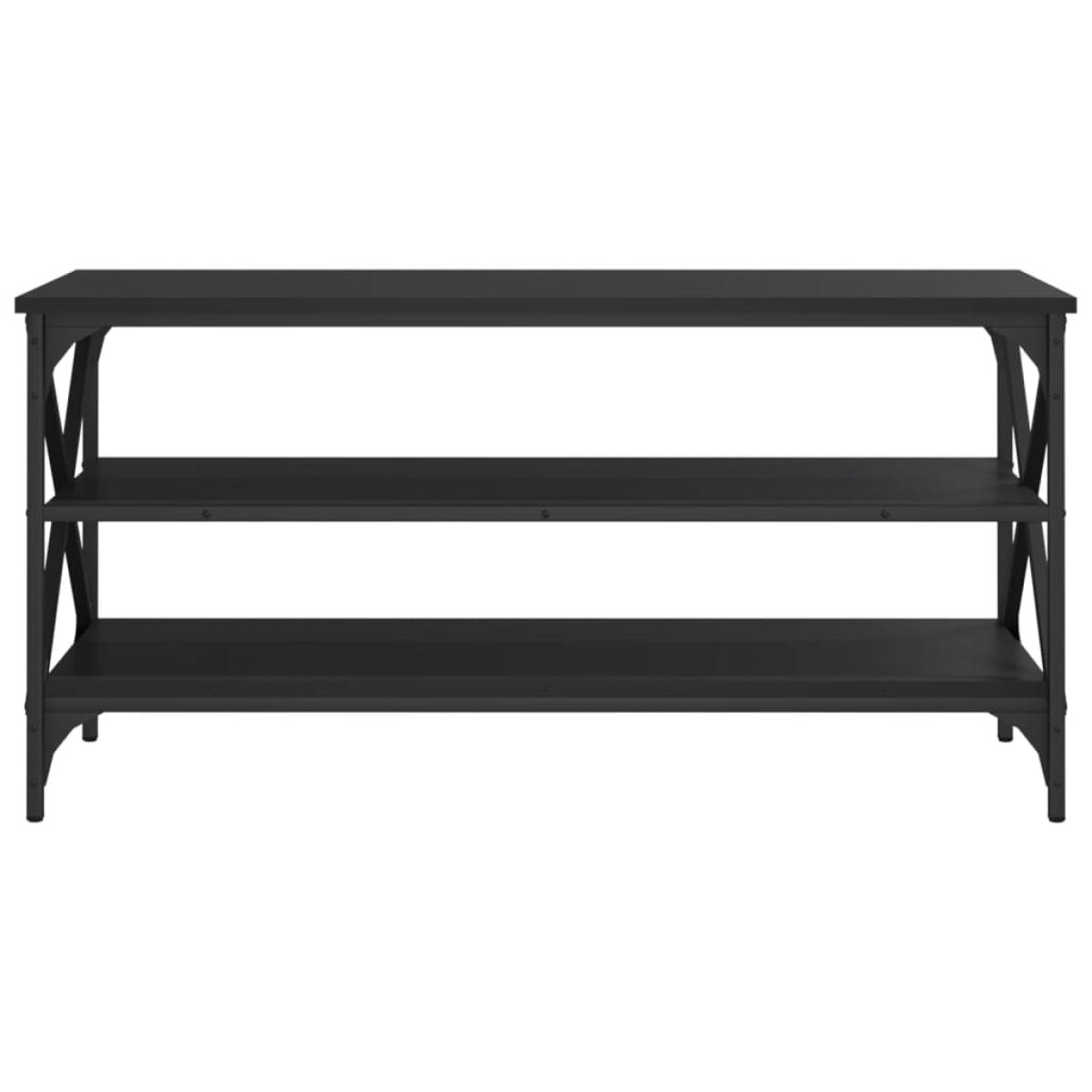 Mueble para TV madera contrachapada negro 100x40x50 cm