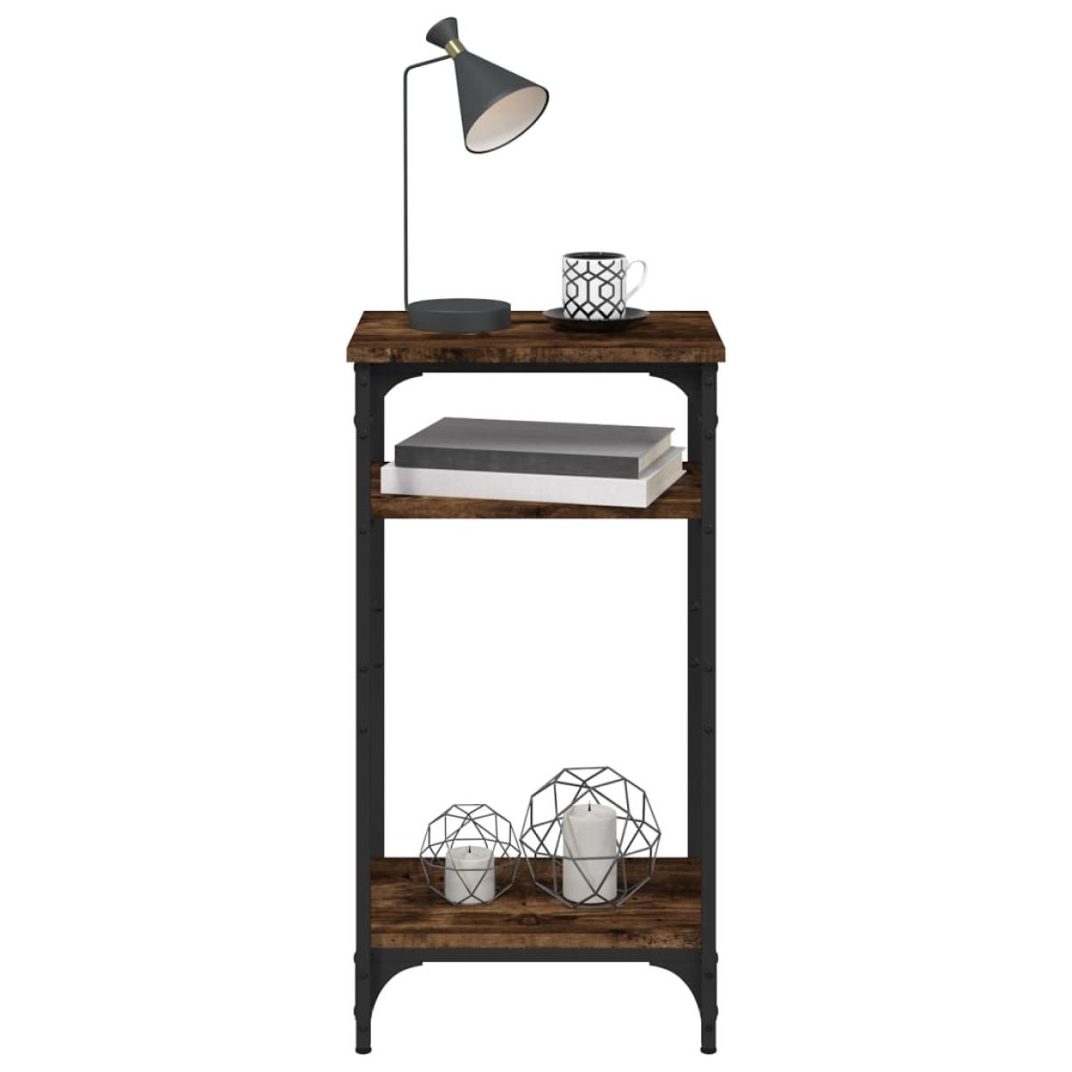 Mesa auxiliar madera contrachapada roble ahumado 40x30x75 cm