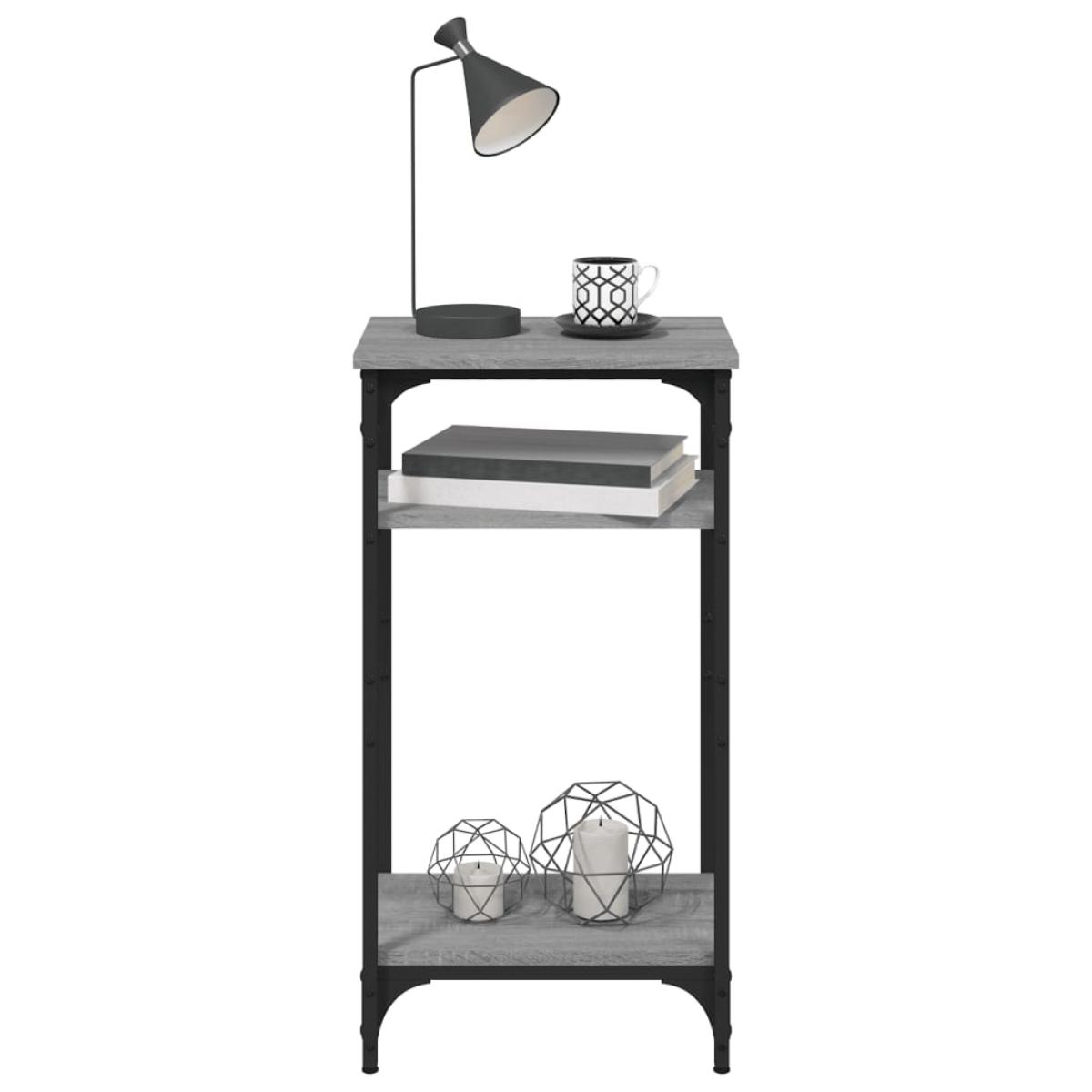 Mesa auxiliar madera contrachapada gris Sonoma 40x30x75 cm