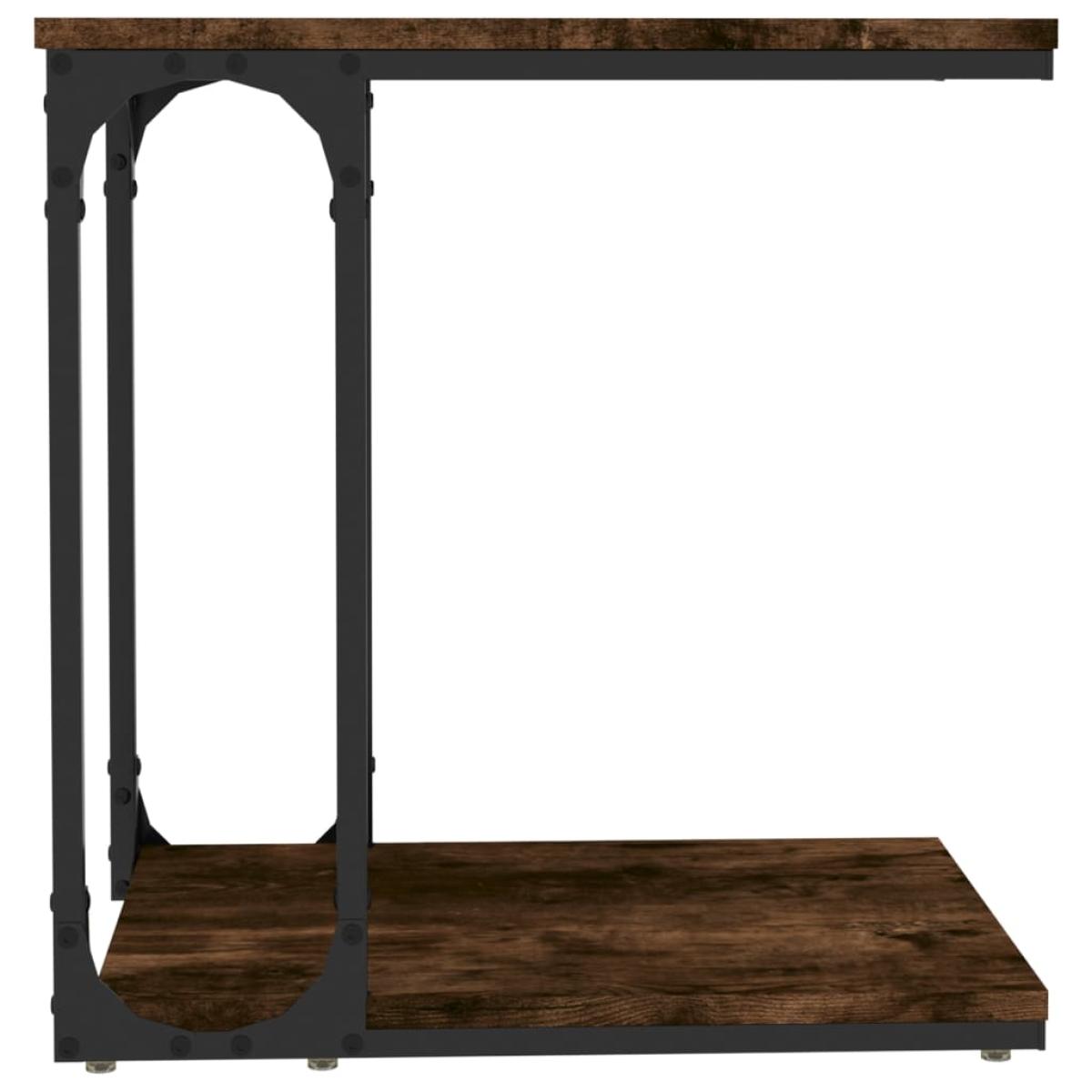 Mesa auxiliar madera contrachapada roble ahumado 50x35x52 cm