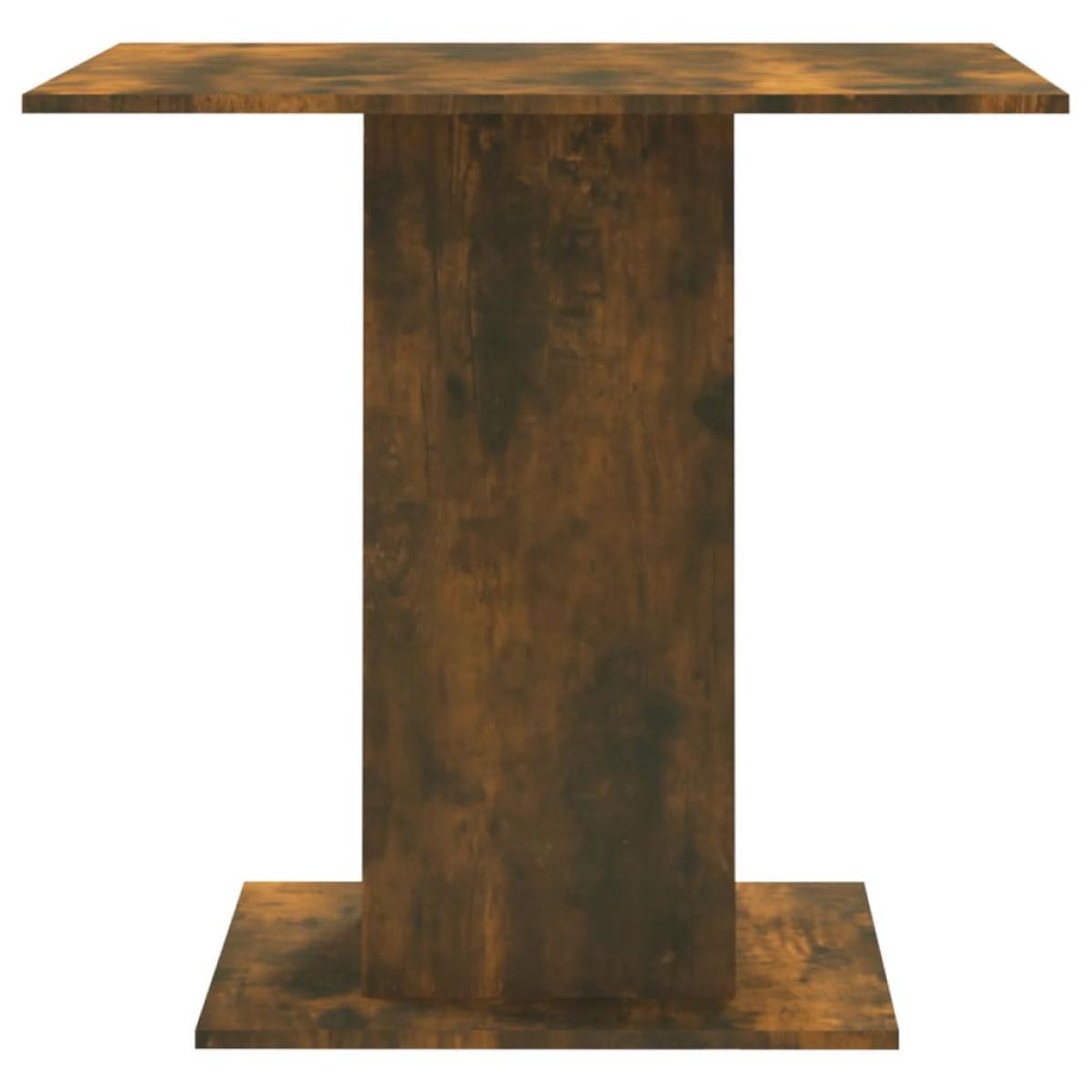 Mesa de comedor madera contrachapada roble ahumado 80x80x75 cm
