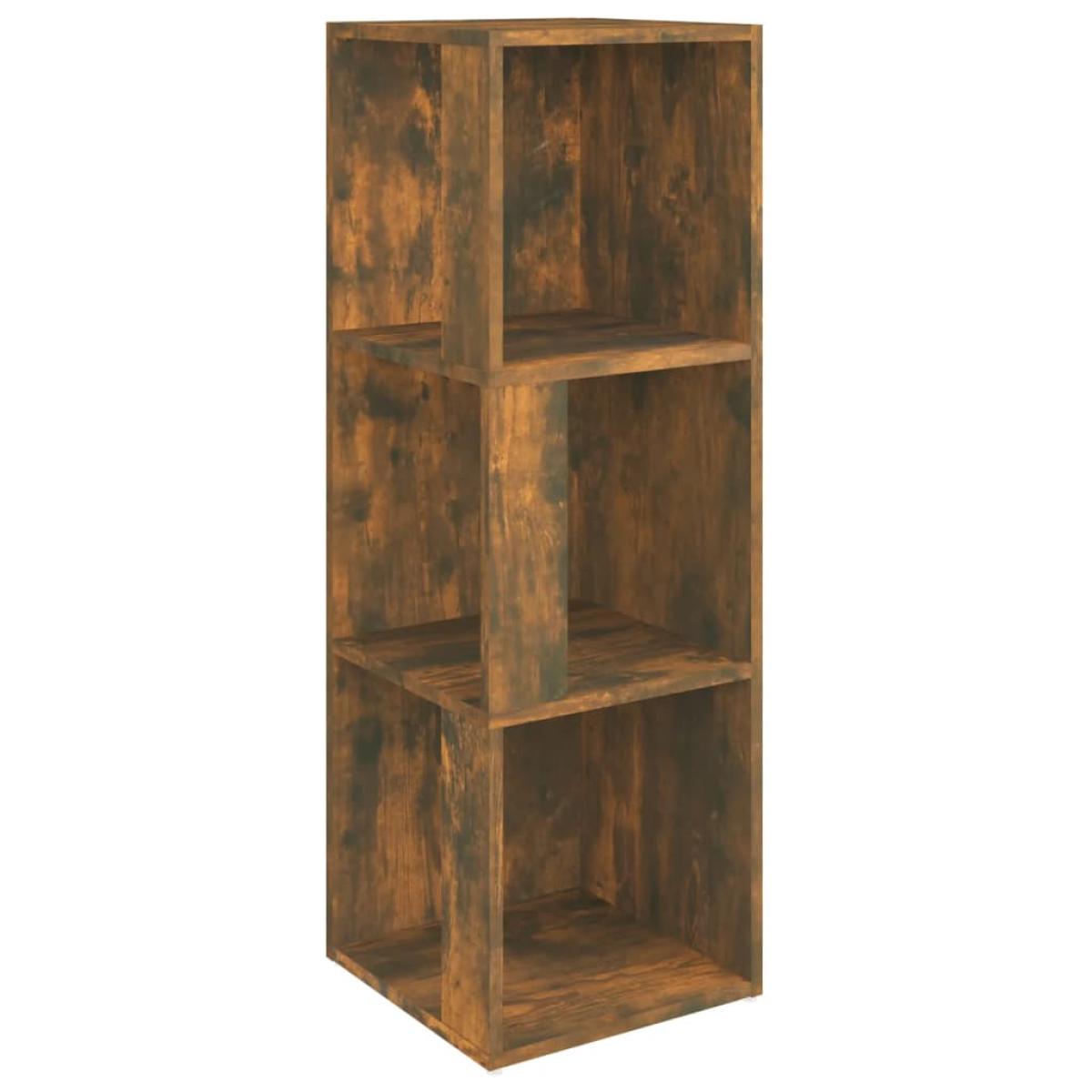 Mueble esquina madera contrachapada roble ahumado 33x33x100 cm