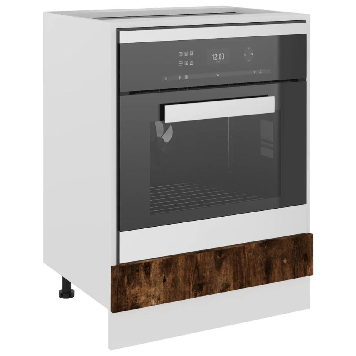 Armario para horno contrachapado roble ahumado 60x46x81,5 cm