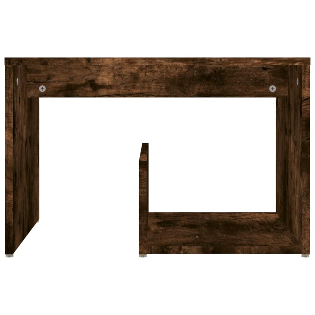 Mesa auxiliar madera contrachapada roble ahumado 59x36x38 cm