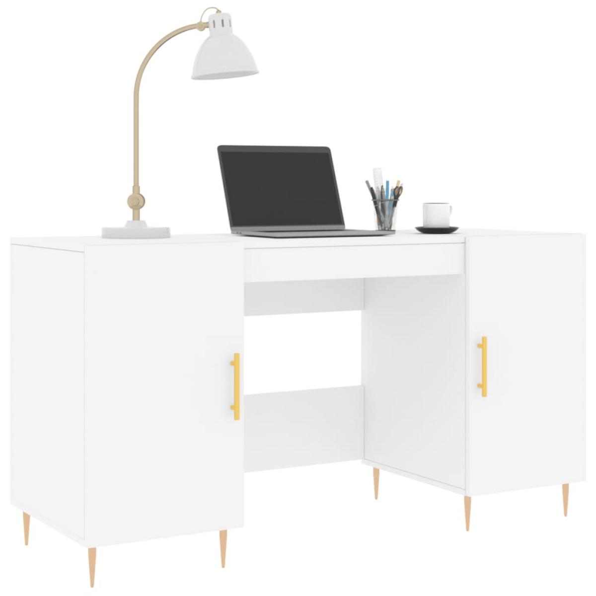 Escritorio madera de ingeniería blanco 140x50x75 cm