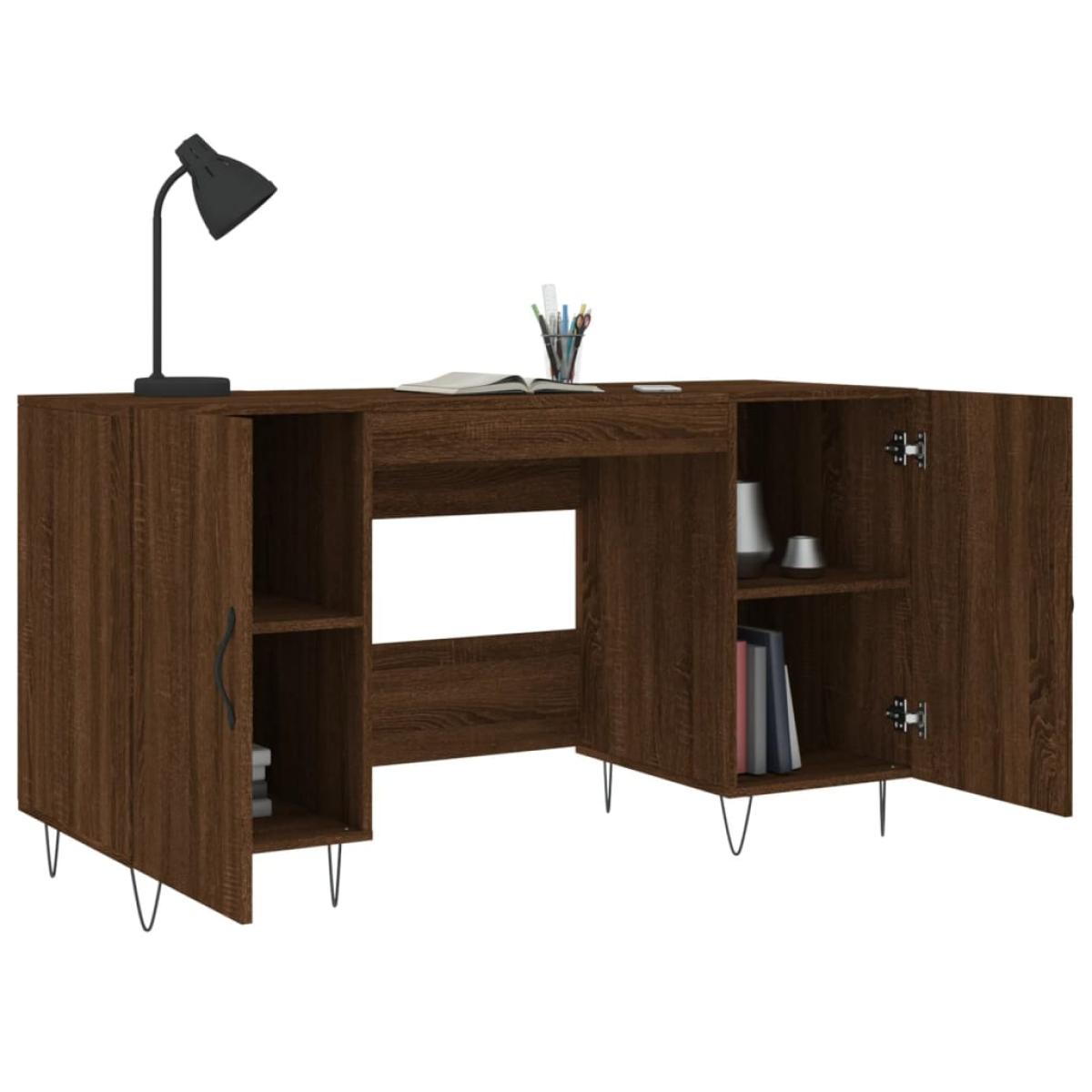 Escritorio madera de ingeniería roble marrón 140x50x75 cm
