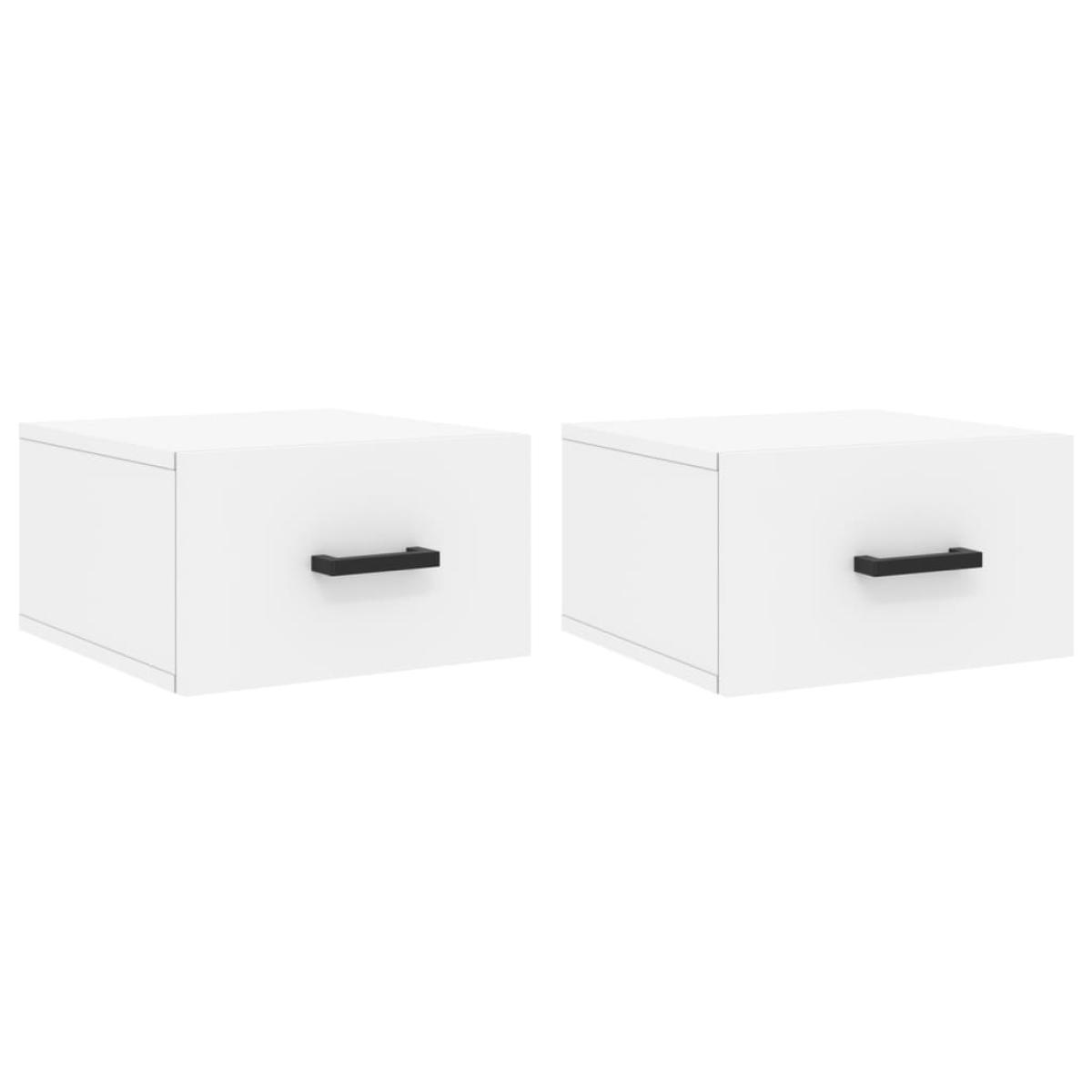 Mesitas de noche de pared 2 uds blanco 35x35x20 cm