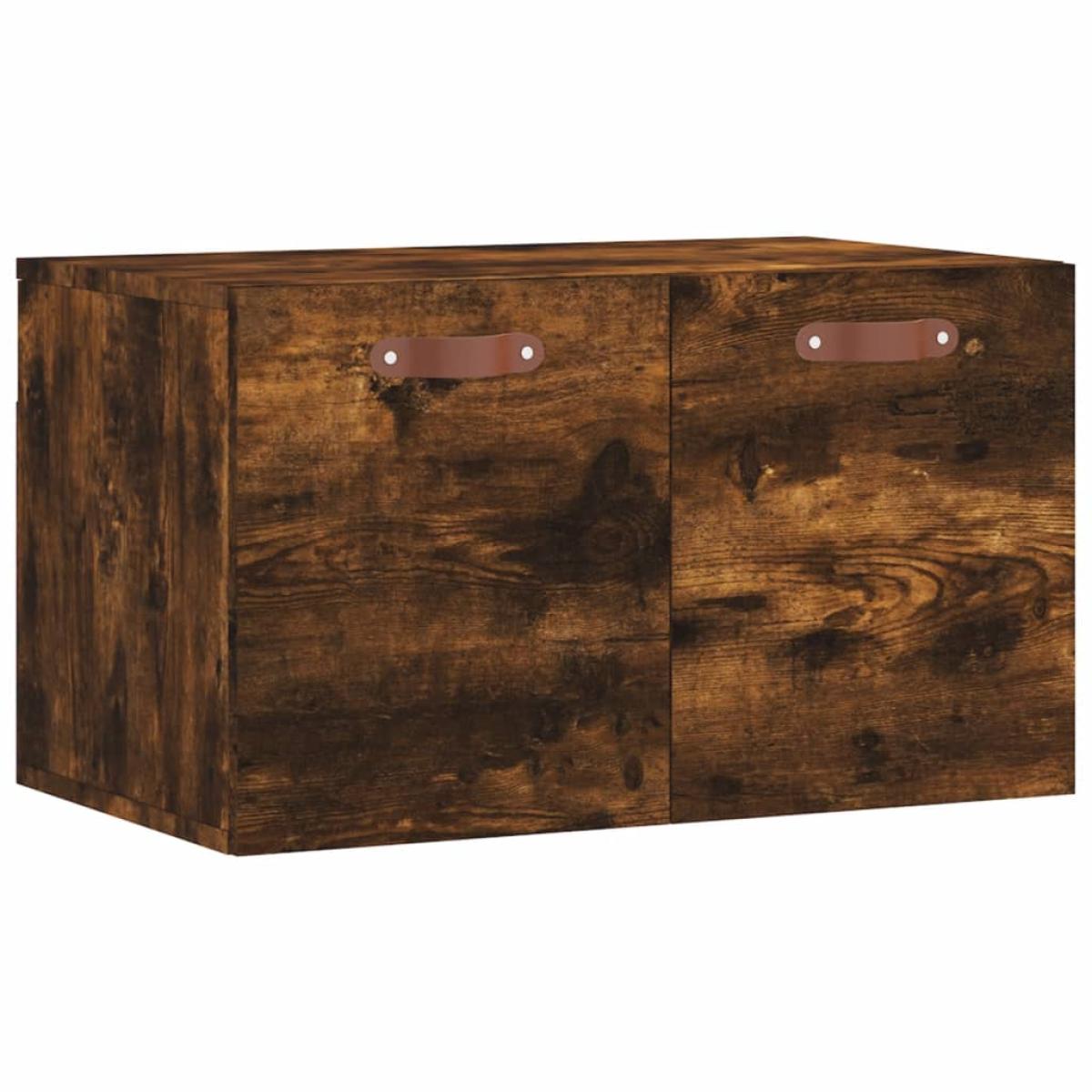 Armario de pared madera ingeniería roble ahumado 60x36,5x35 cm