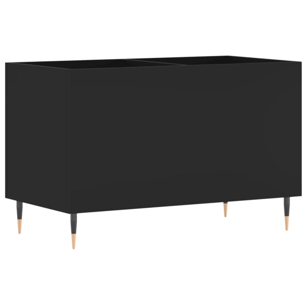 Mueble para discos madera contrachapada negro 74,5x38x48 cm