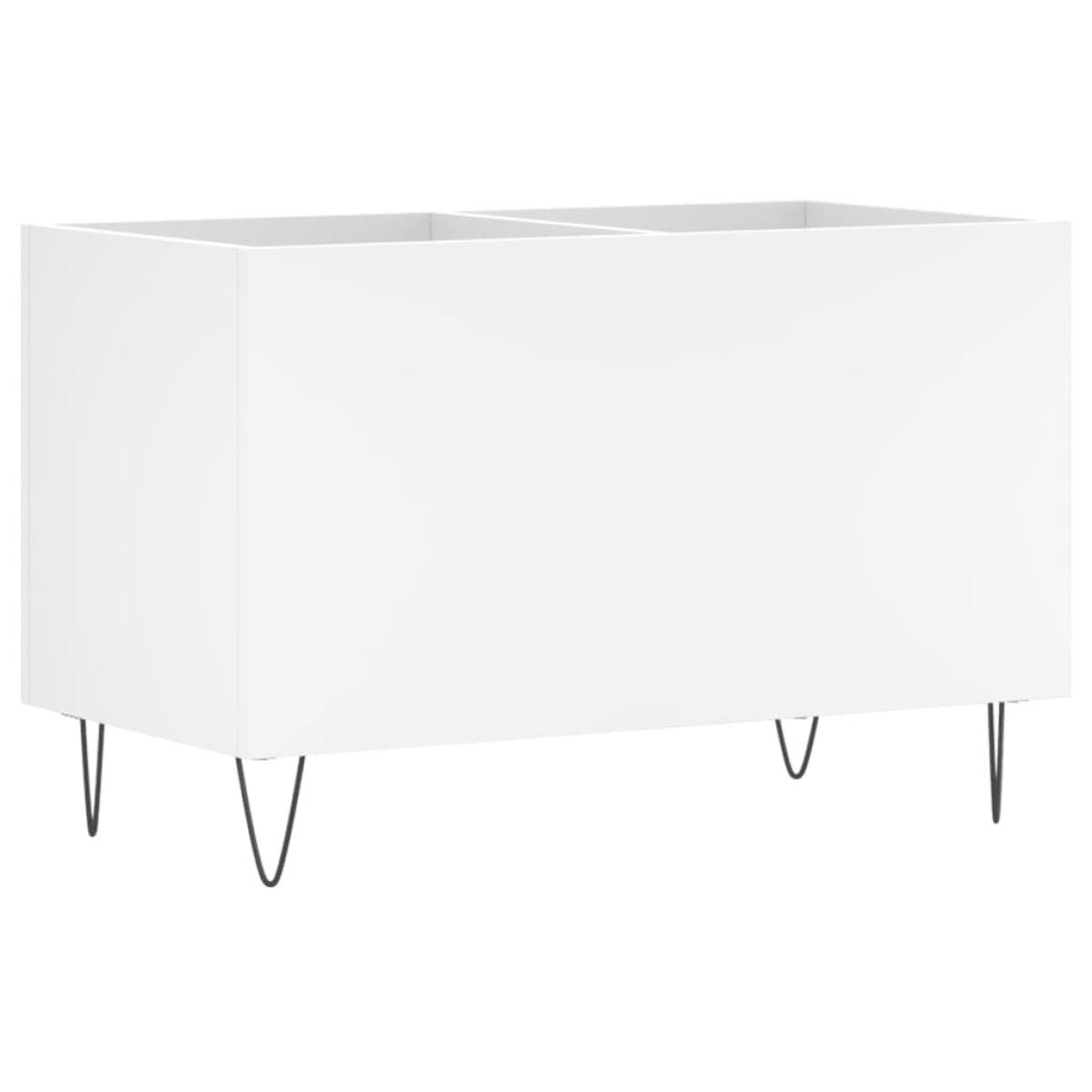 Mueble para discos madera contrachapada blanco 74,5x38x48 cm