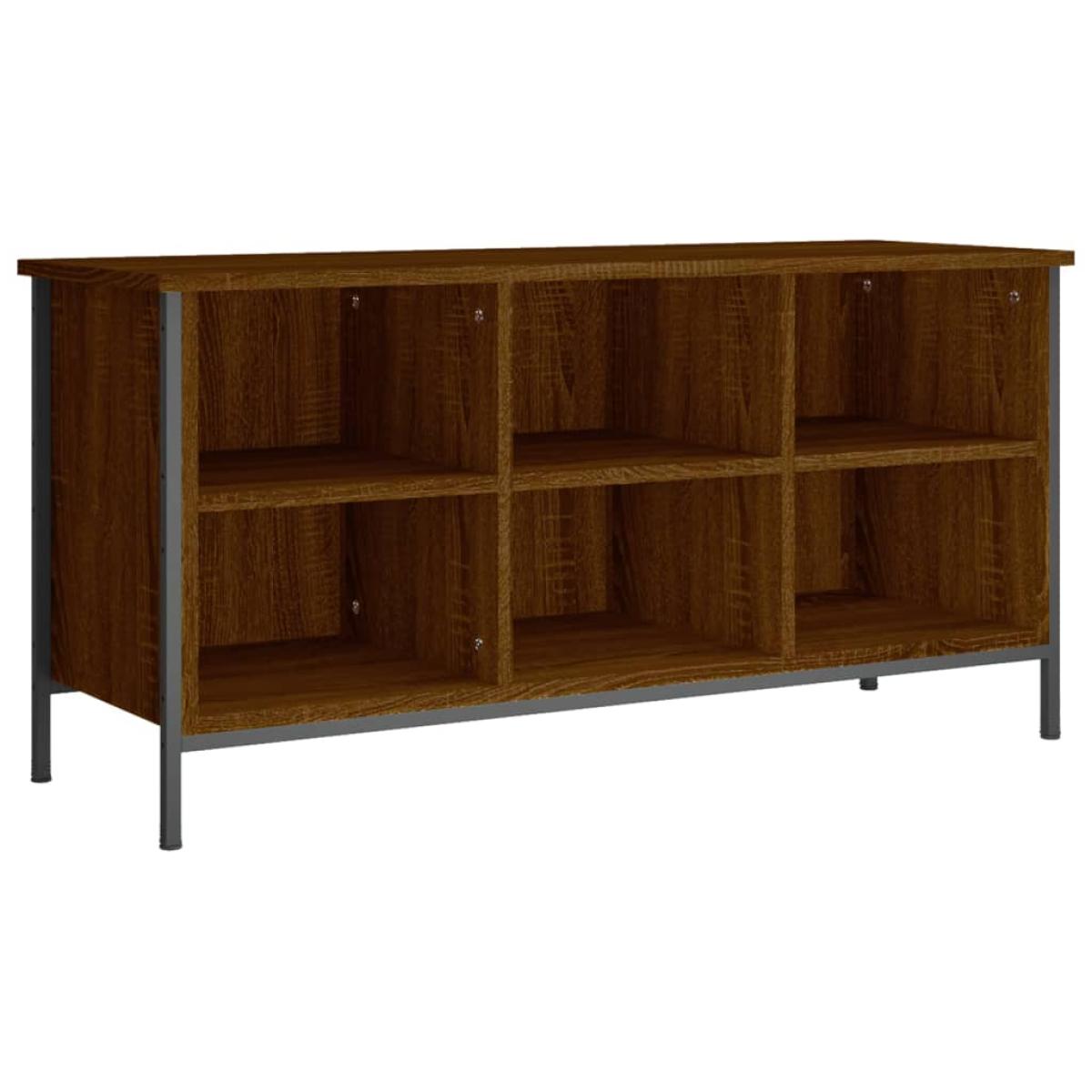 Mueble zapatero madera contrachapada roble marrón 100x35x50 cm