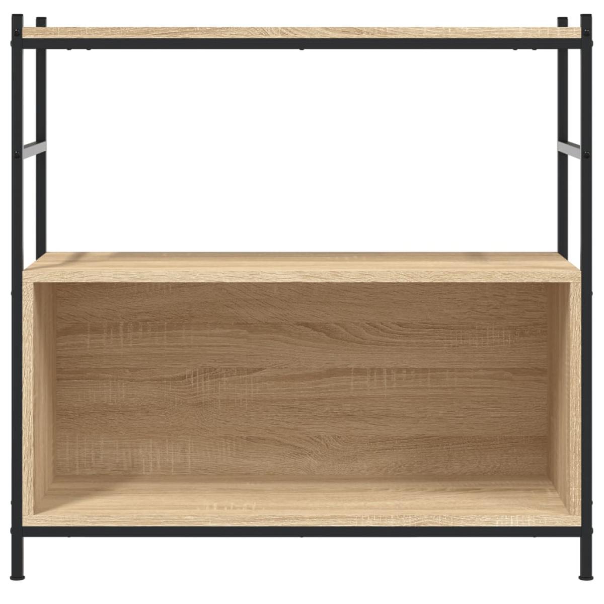 Estantería hierro madera ingeniería roble Sonoma 80x30x78,5 cm
