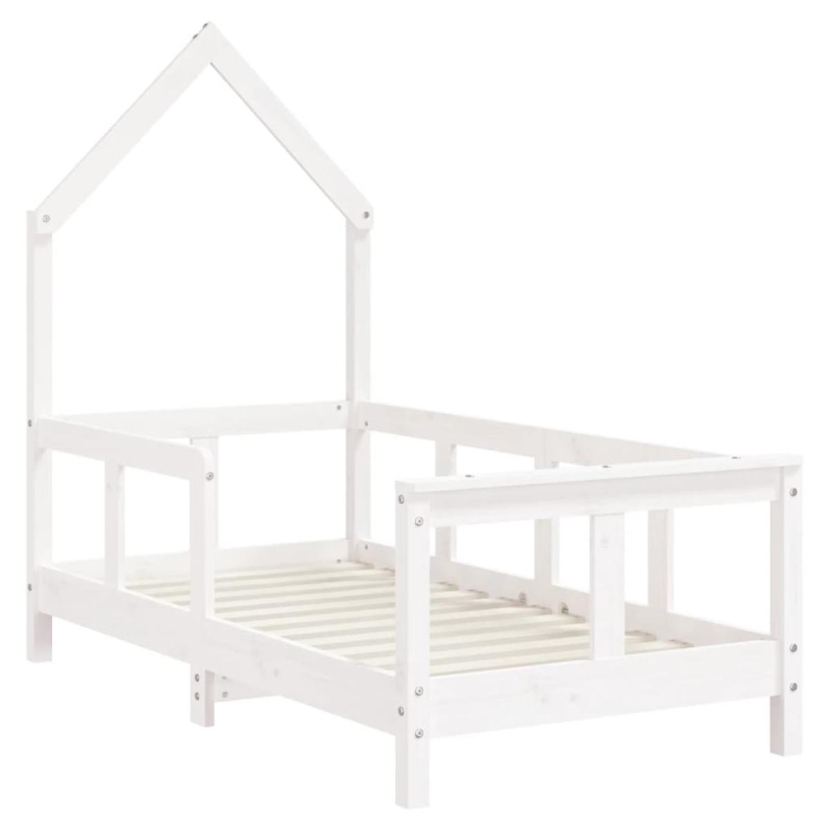Estructura de cama para niños madera de pino blanco 70x140 cm