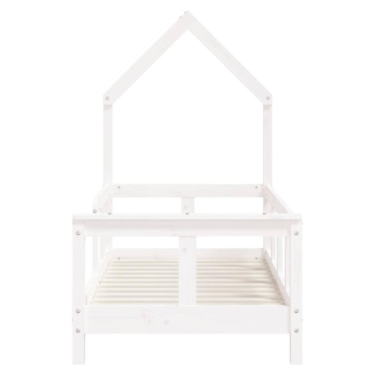 Estructura de cama para niños madera de pino blanco 70x140 cm