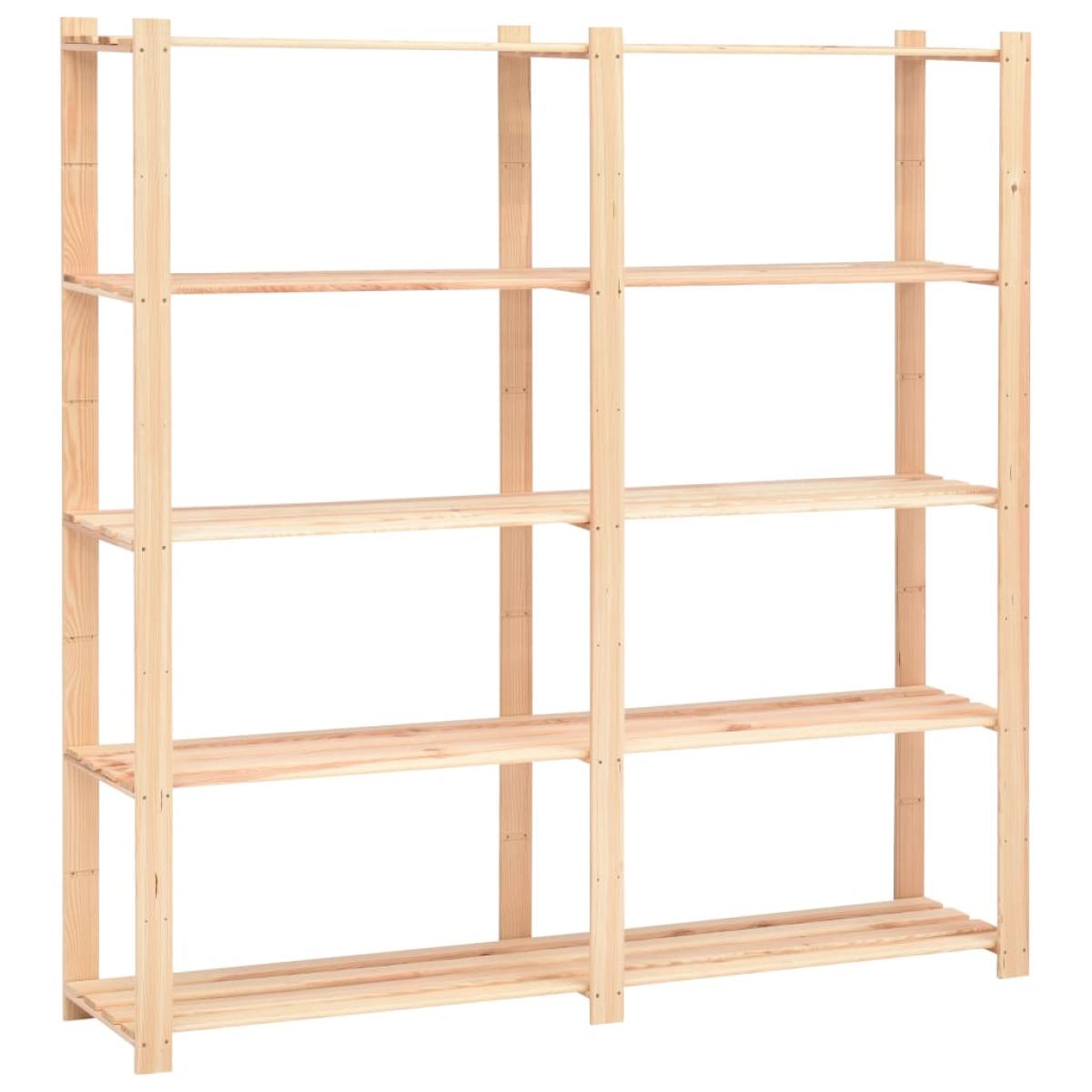 Estantería 5 niveles 5 unidades madera pino maciza 500 kg 